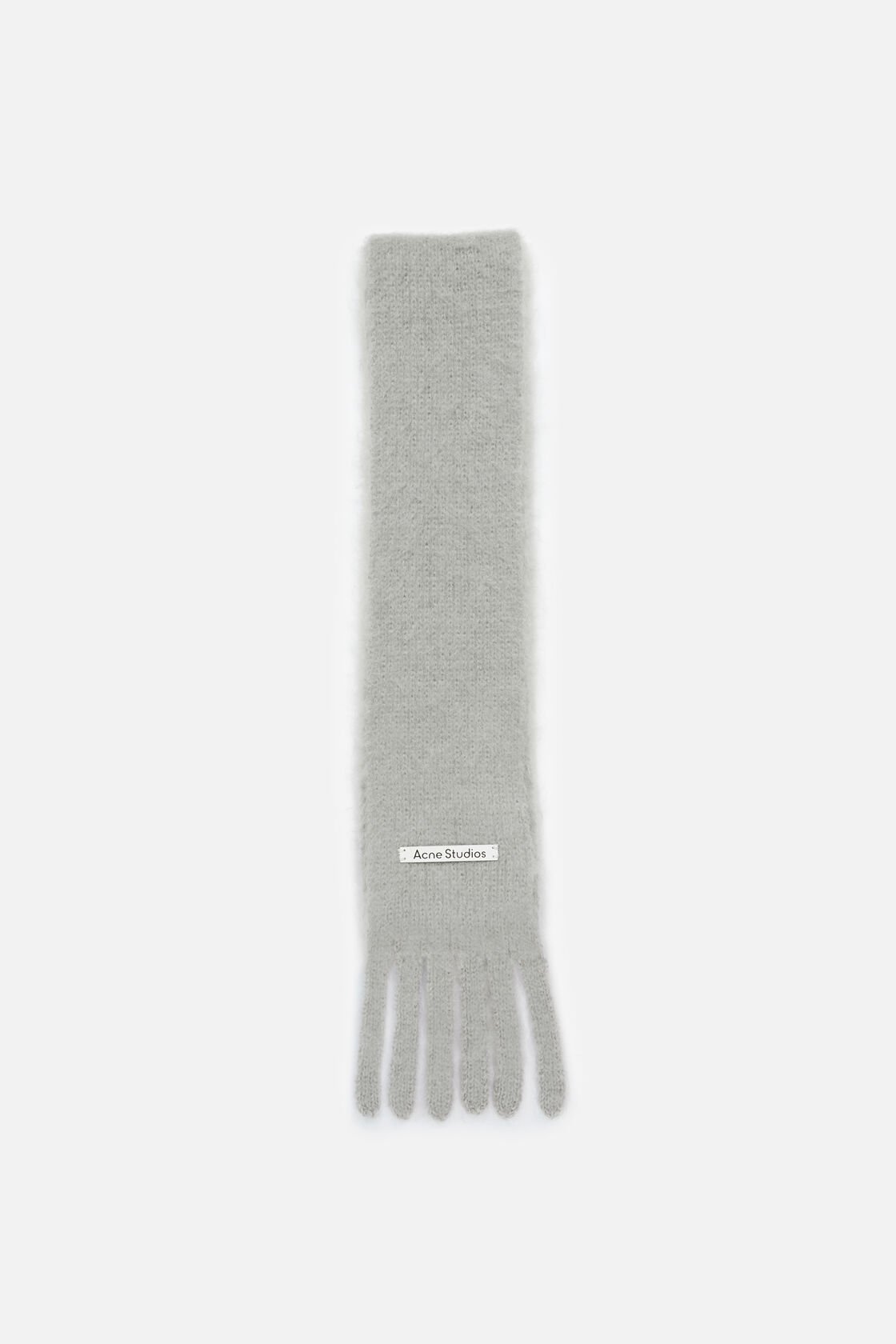 Skinny logo scarf, Grey, 2000x