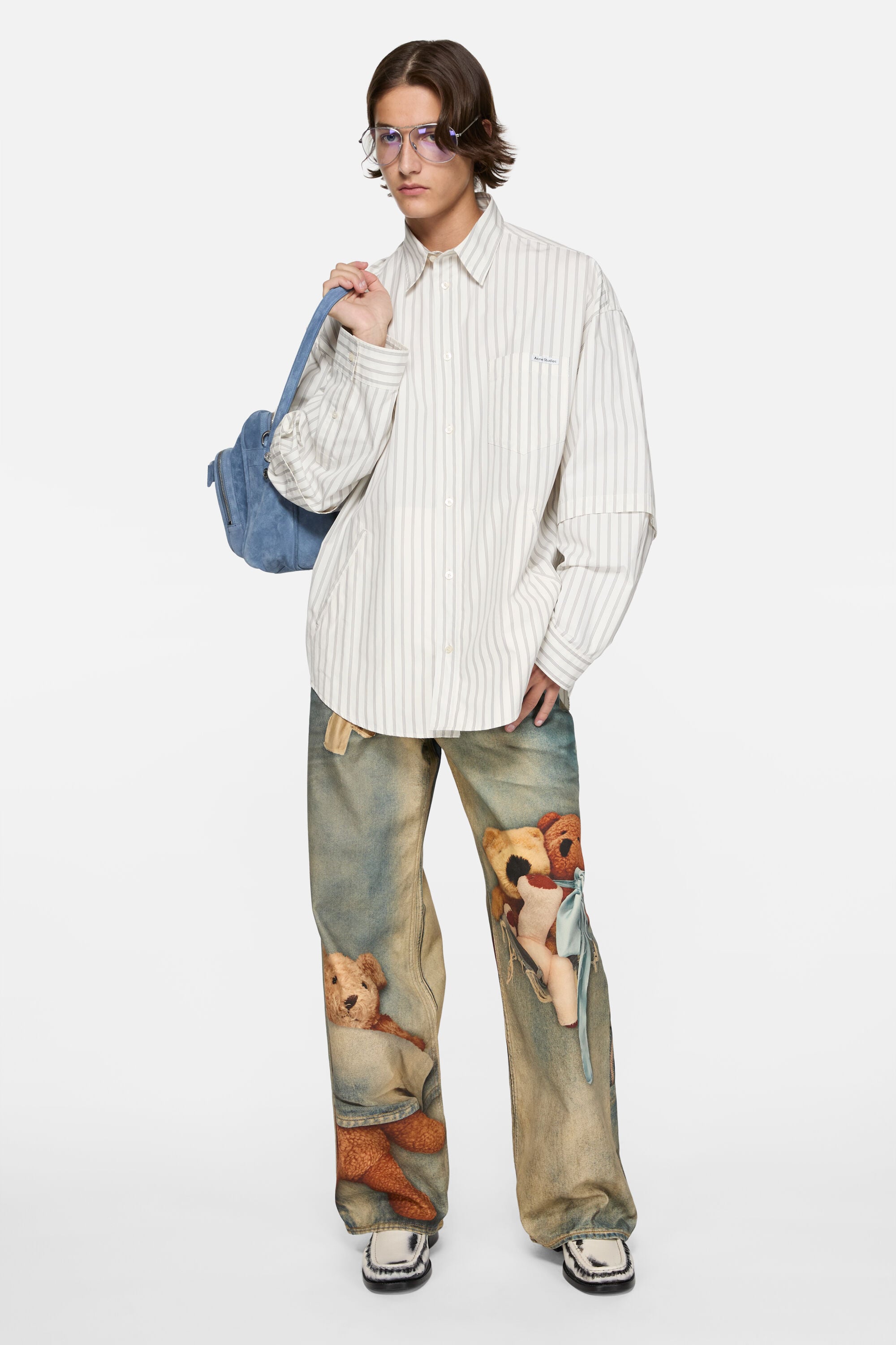 Acne Studios - Double sleeve button-up - Off white/grey