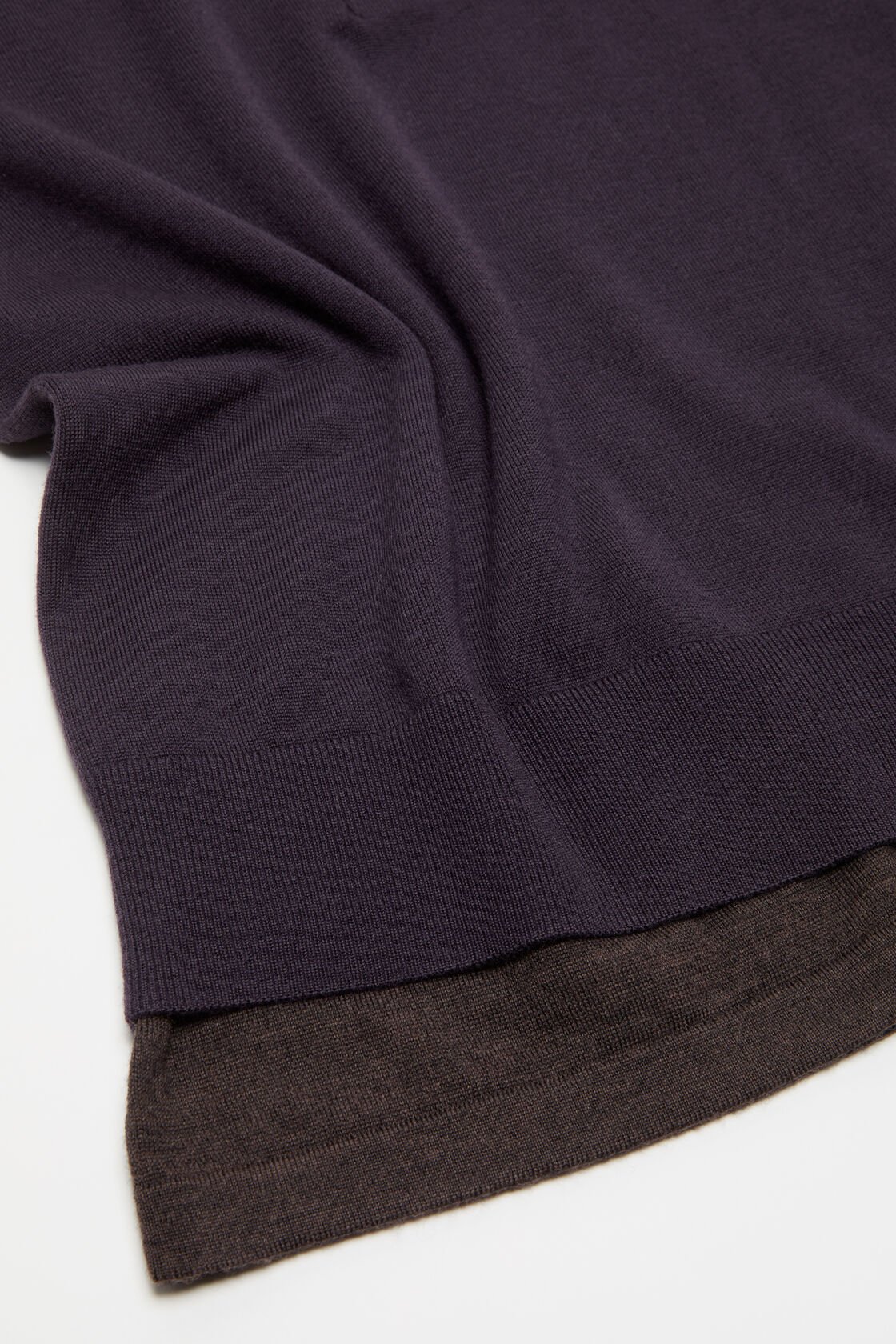 Layered knit polo, Purple/brown, 2000x