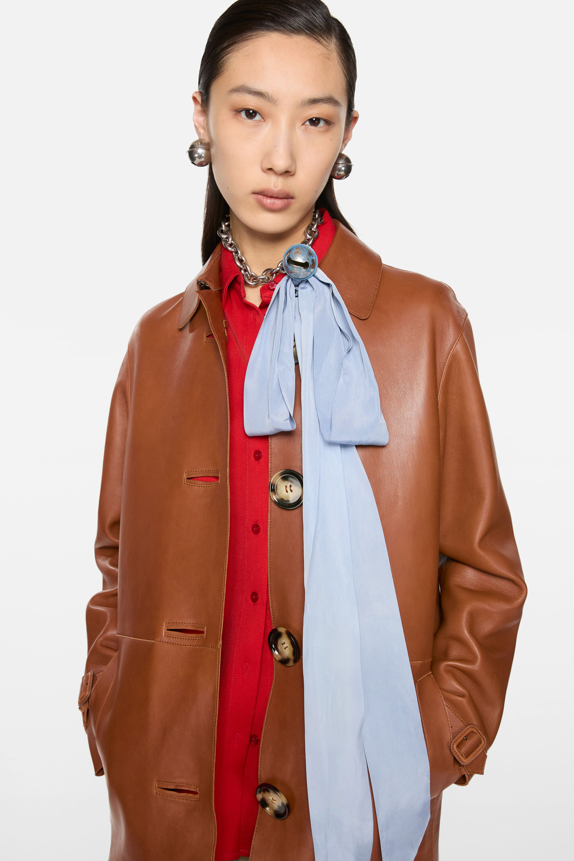 Acne Studios - レザーコート - コニャックブラウン