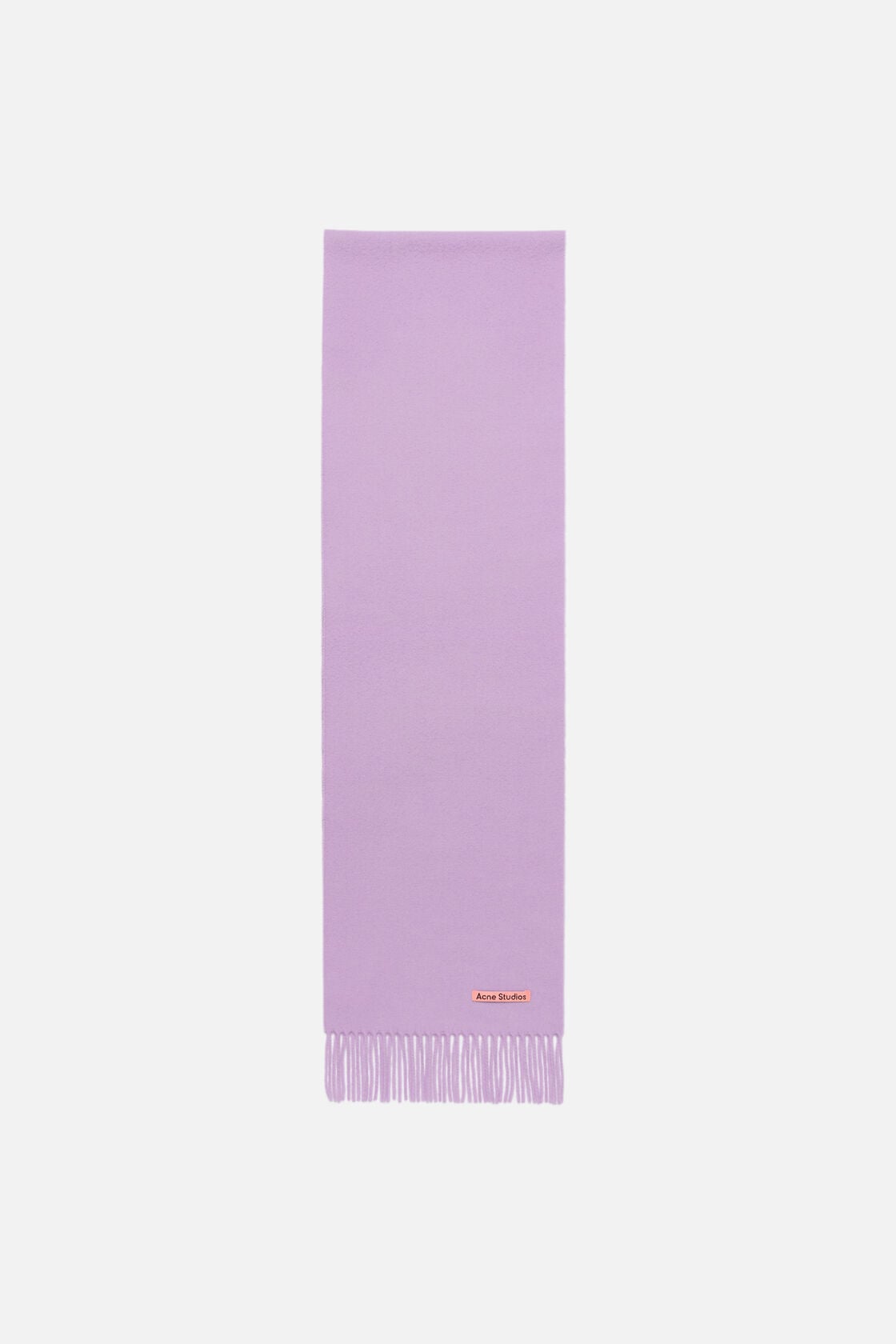 Fringe wool scarf - skinny, Lilac, 2000x