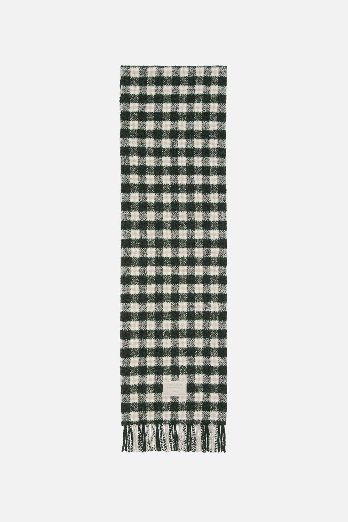 Checked logo scarf, Green/white, 2000x