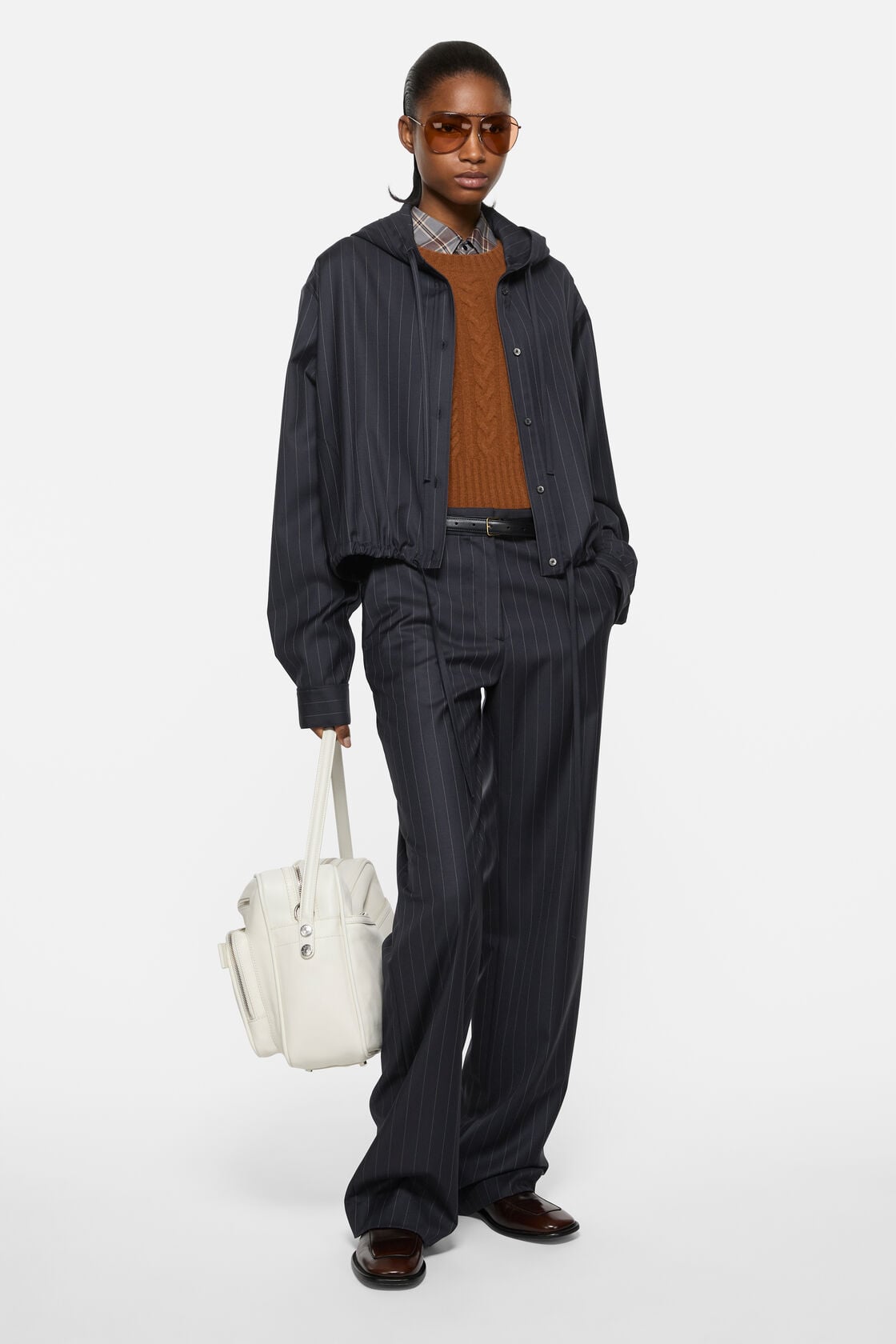 Button-up wool overshirt, Navy blue, 2000x