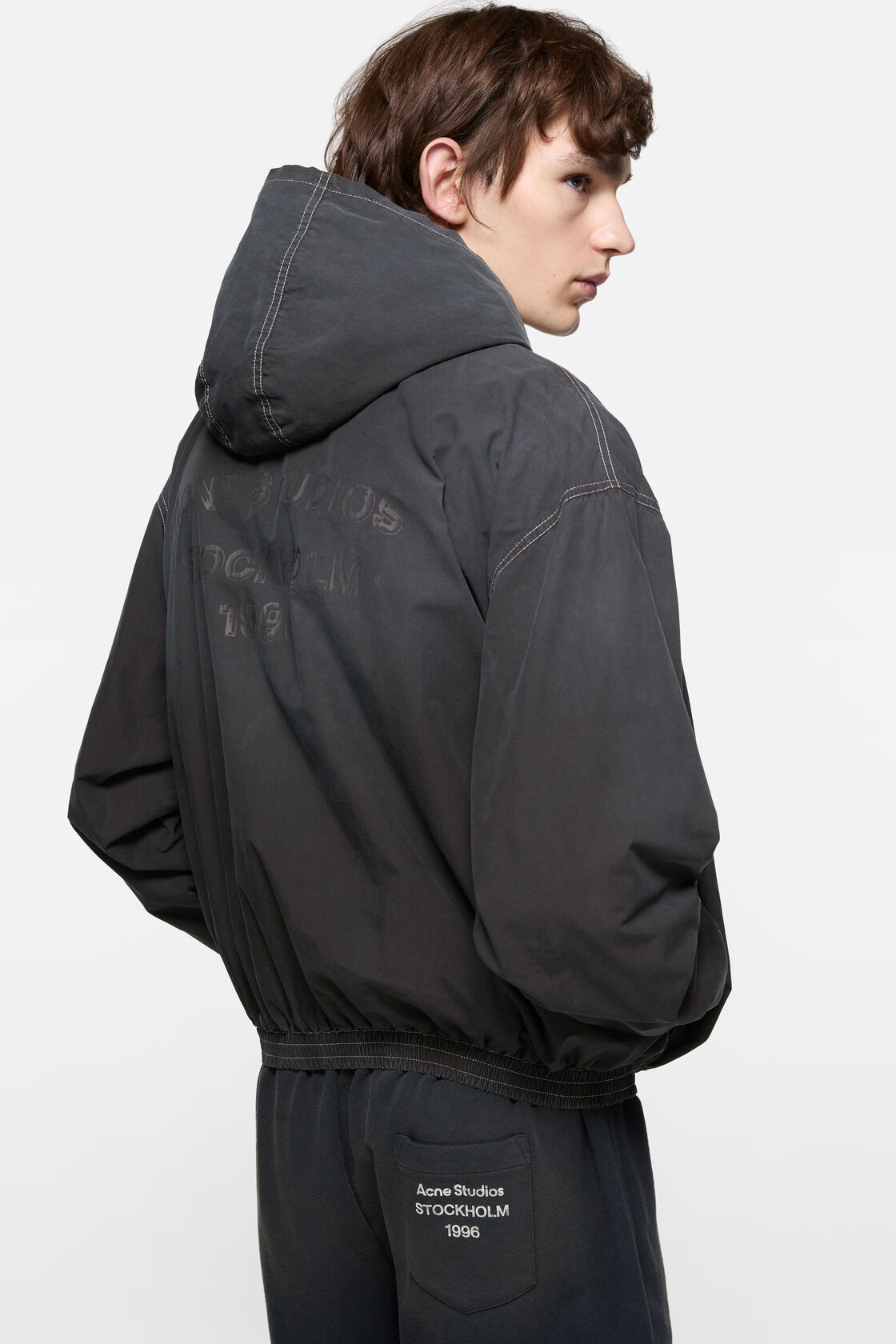 Hooded logo jacket, Black, 2000x