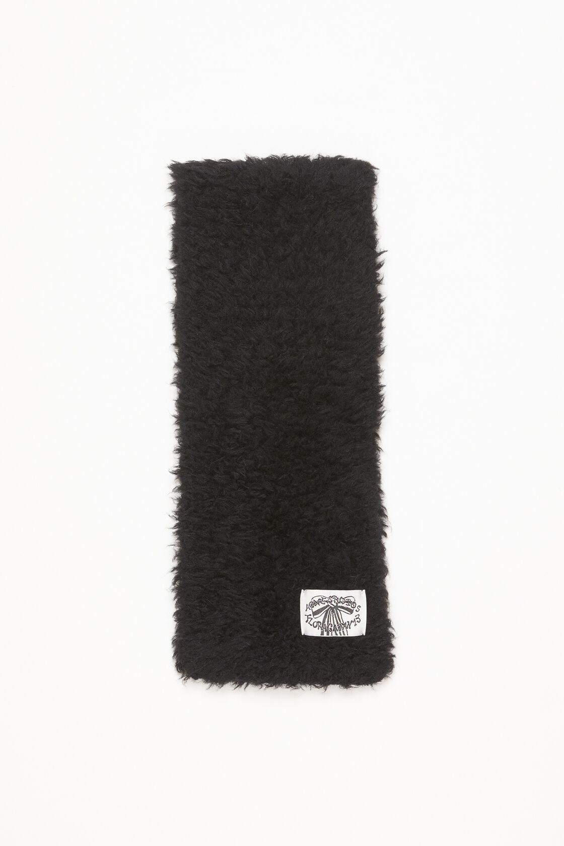 Fluffy scarf - Narrow, Black, 2000x