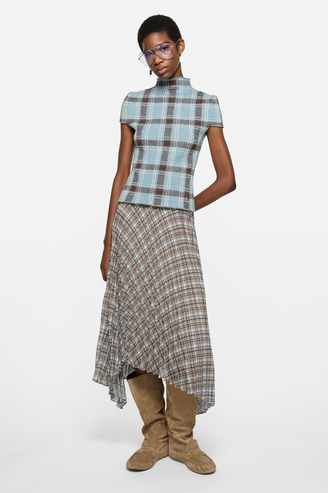 Slouch saddle boots, Beige, 2000x