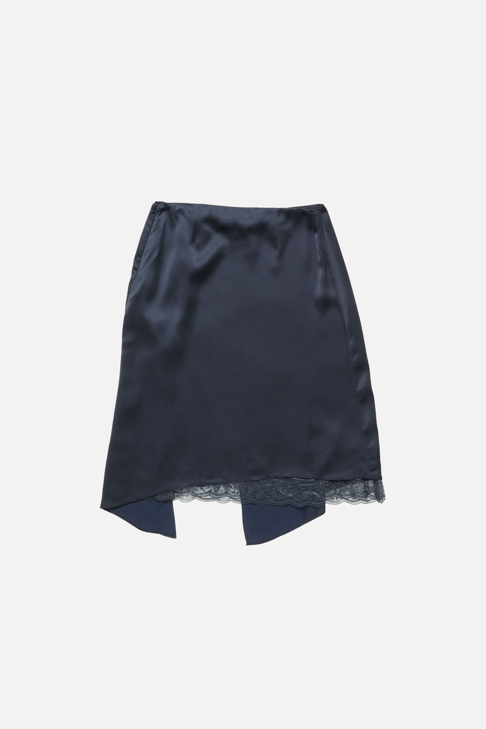 Acne Studios - レイヤードシルクスカート - ネイビーブルー