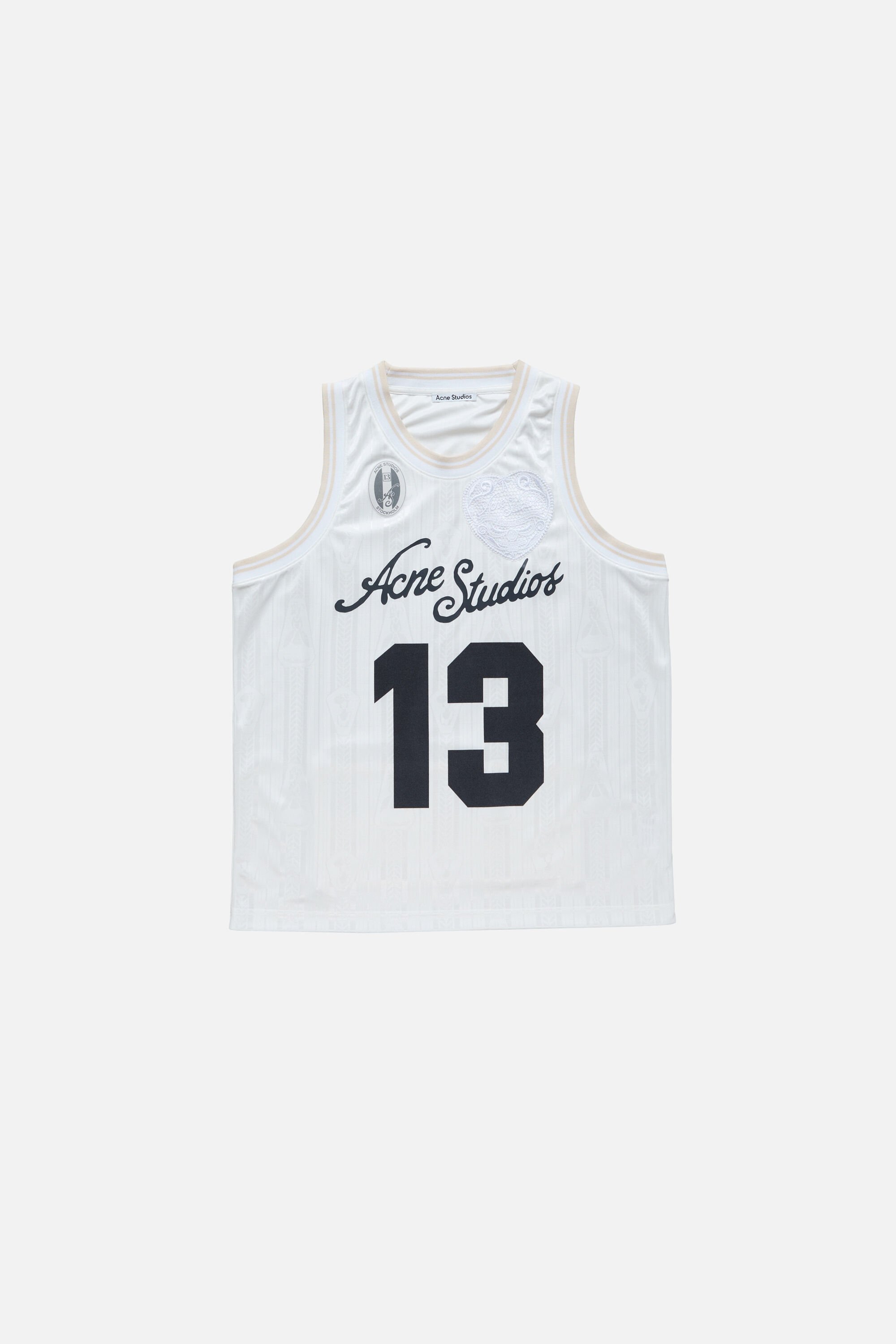 Acne Studios ホワイト タンクトップ M Acne Studios - Ribbed tank top - White/navy