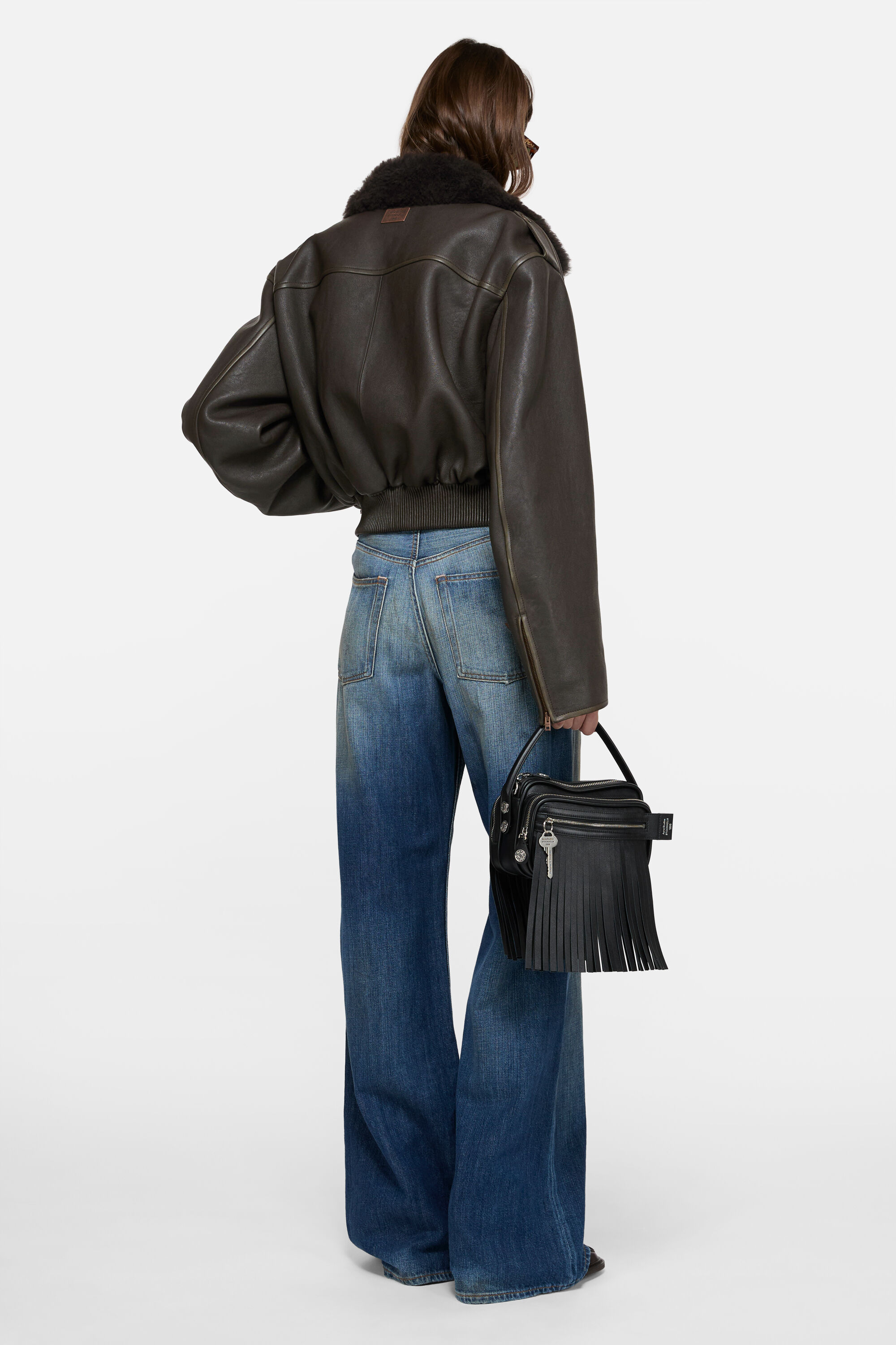 Acne Studios - Leather bomber jacket - Dark brown