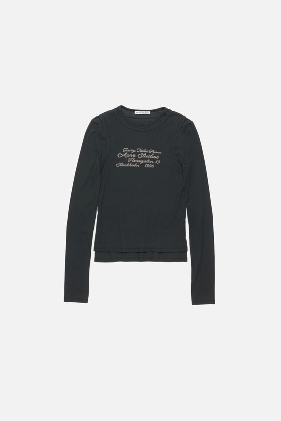 Acne Studios - レイヤードロングスリーブTシャツ - ブラック