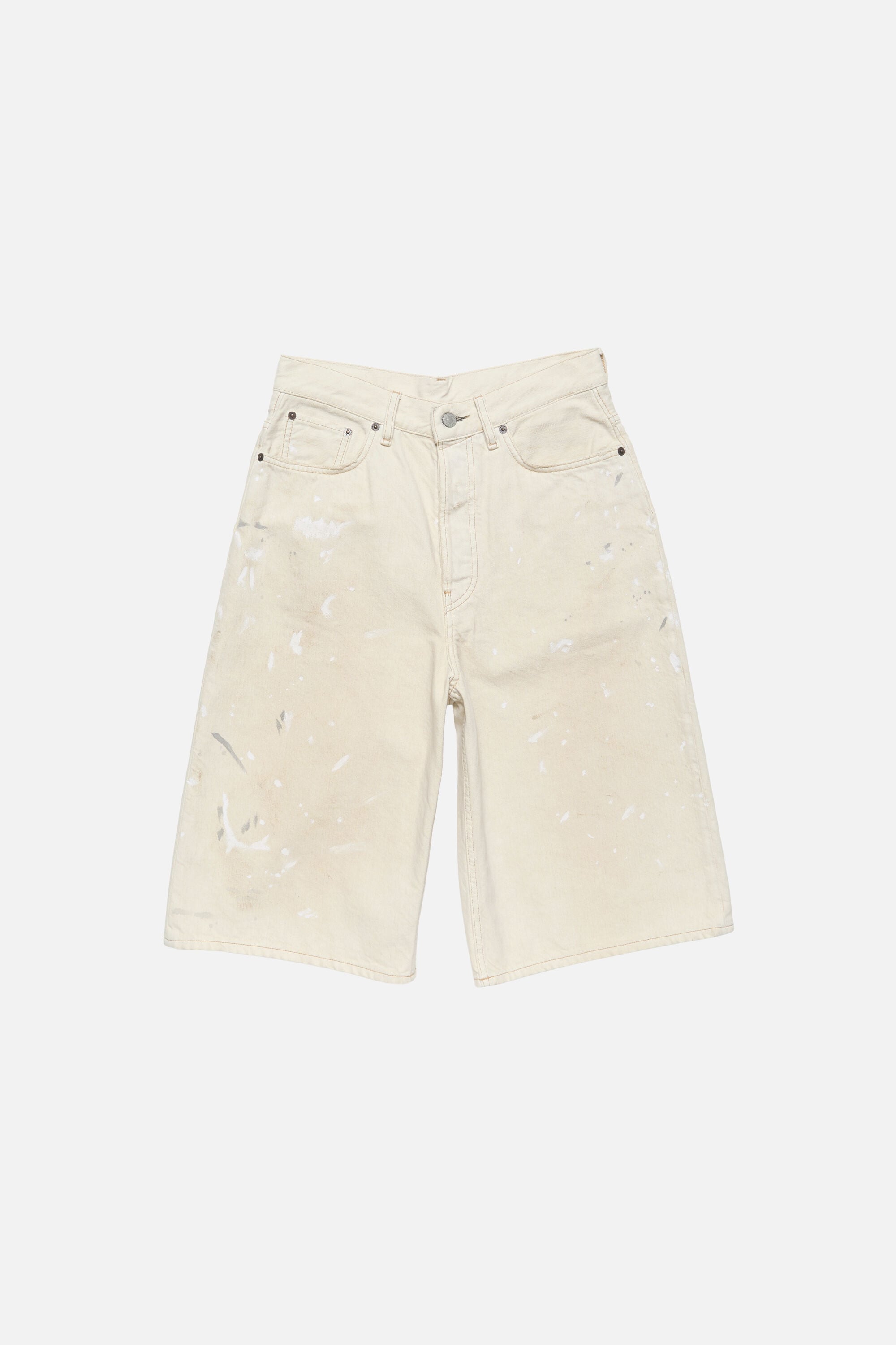Acne Studios - Stained denim shorts - White
