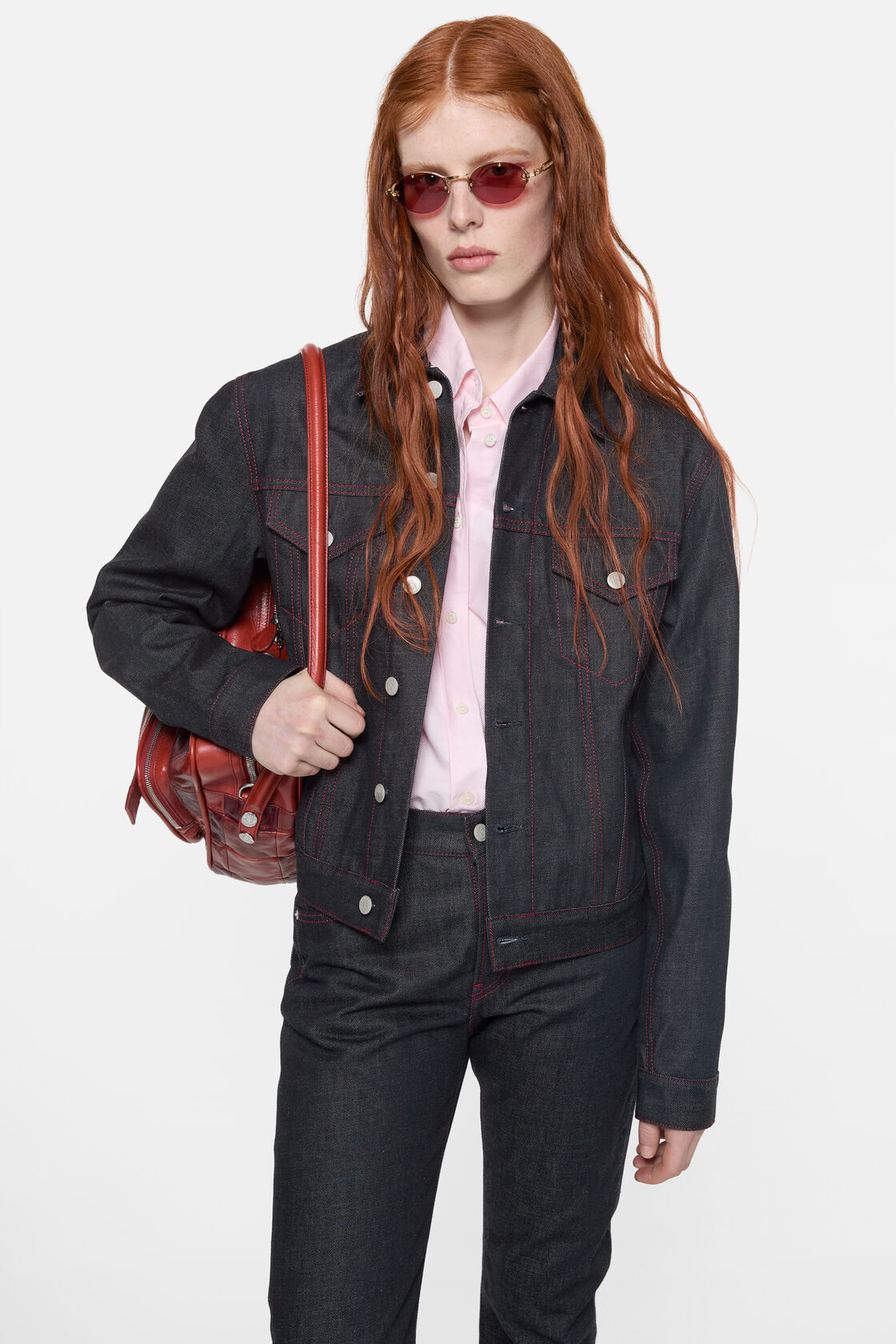 Re-edition raw denim jacket, Mid Blue, 2000x