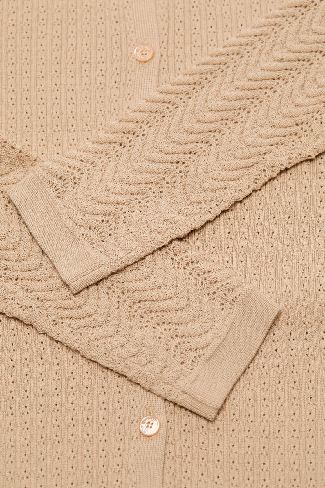 Wool knit cardigan, Beige, 2000x