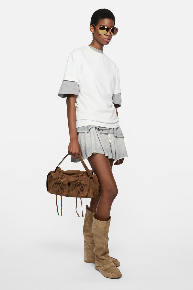 Multipocket Suede S, Cognac brown