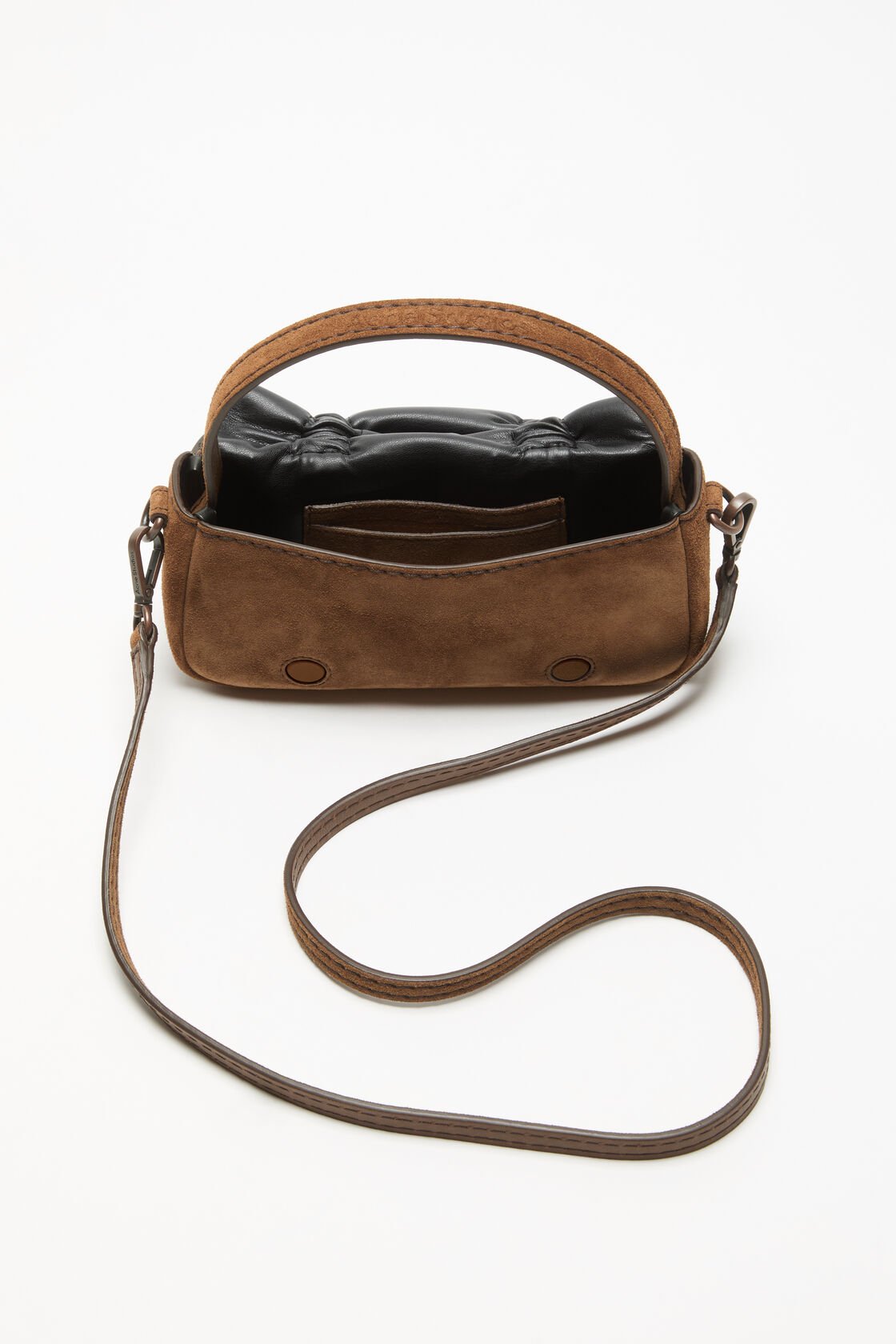 Multipocket suede micro bag, Cognac brown, 2000x