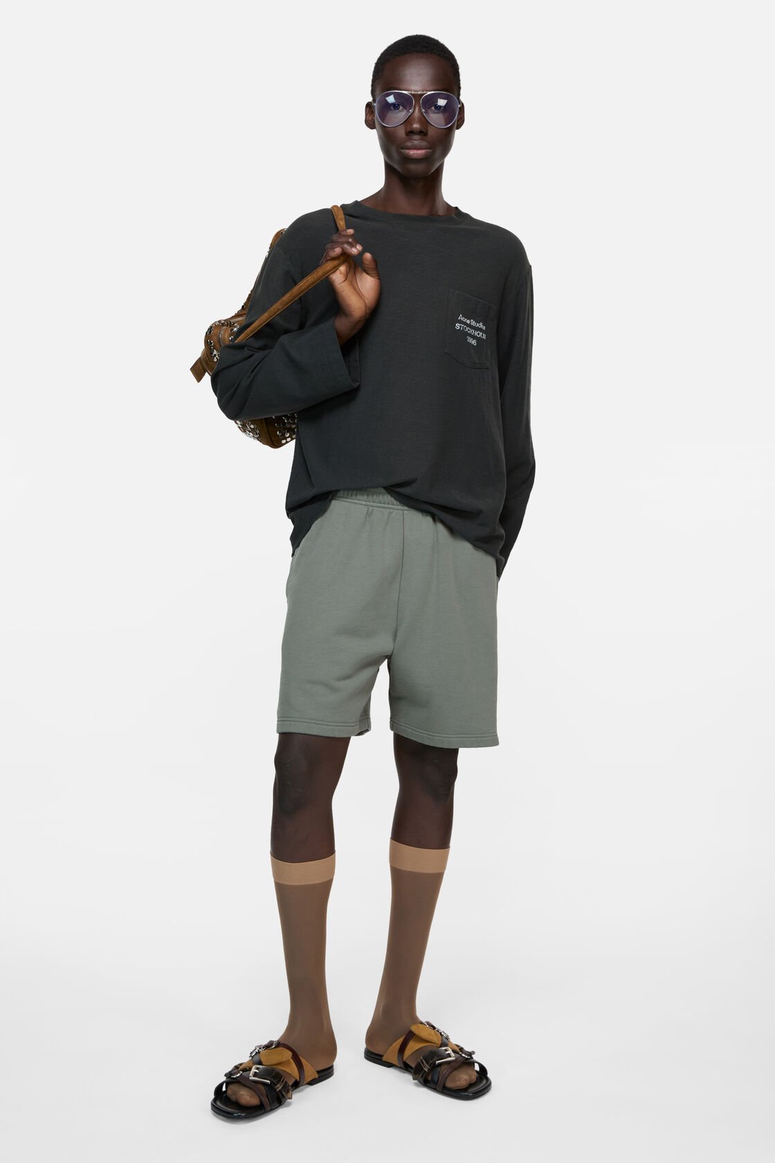 Fleece shorts, Stone grey, 2000x