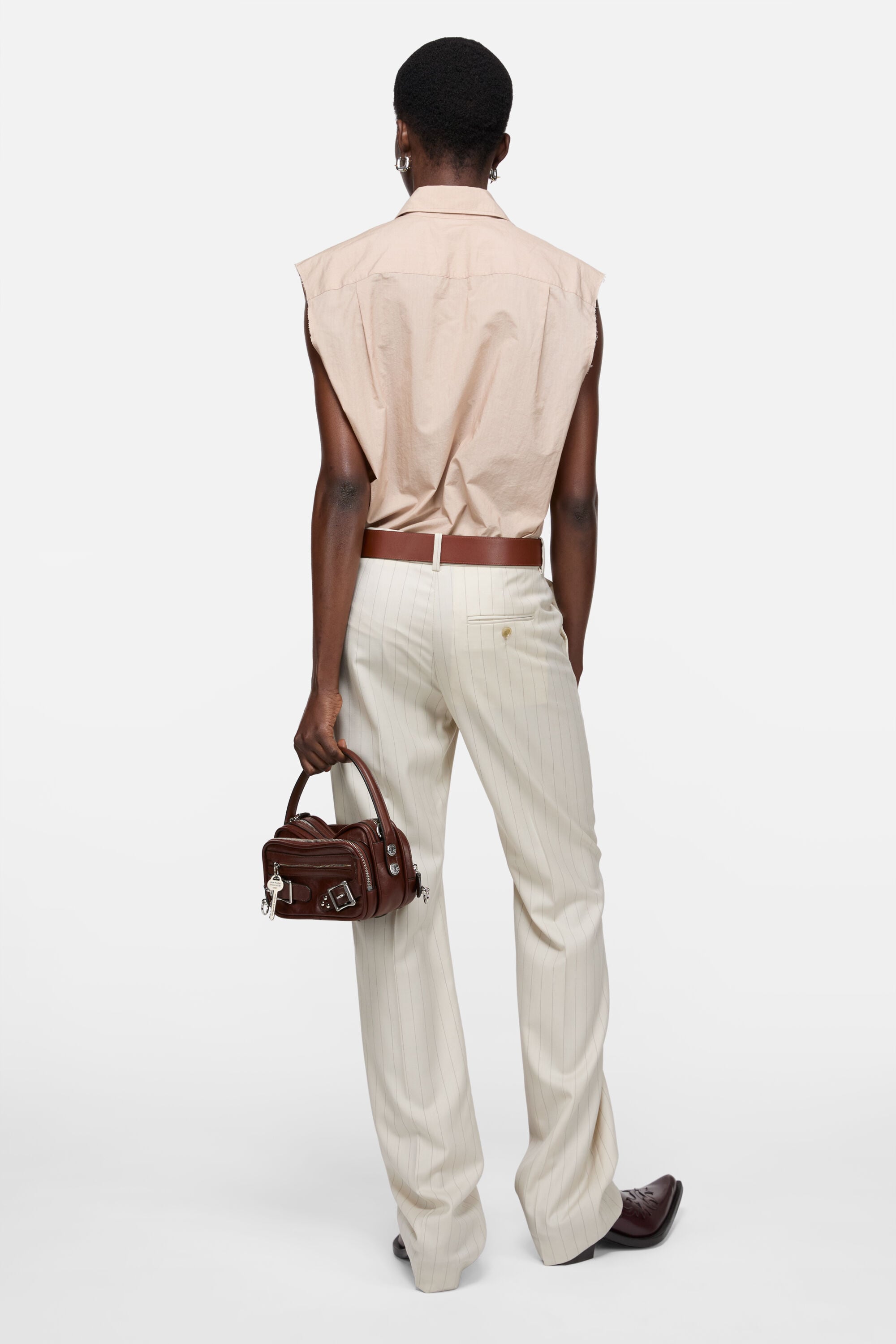 Acne Studios - Wool pinstripe trousers - Cream beige