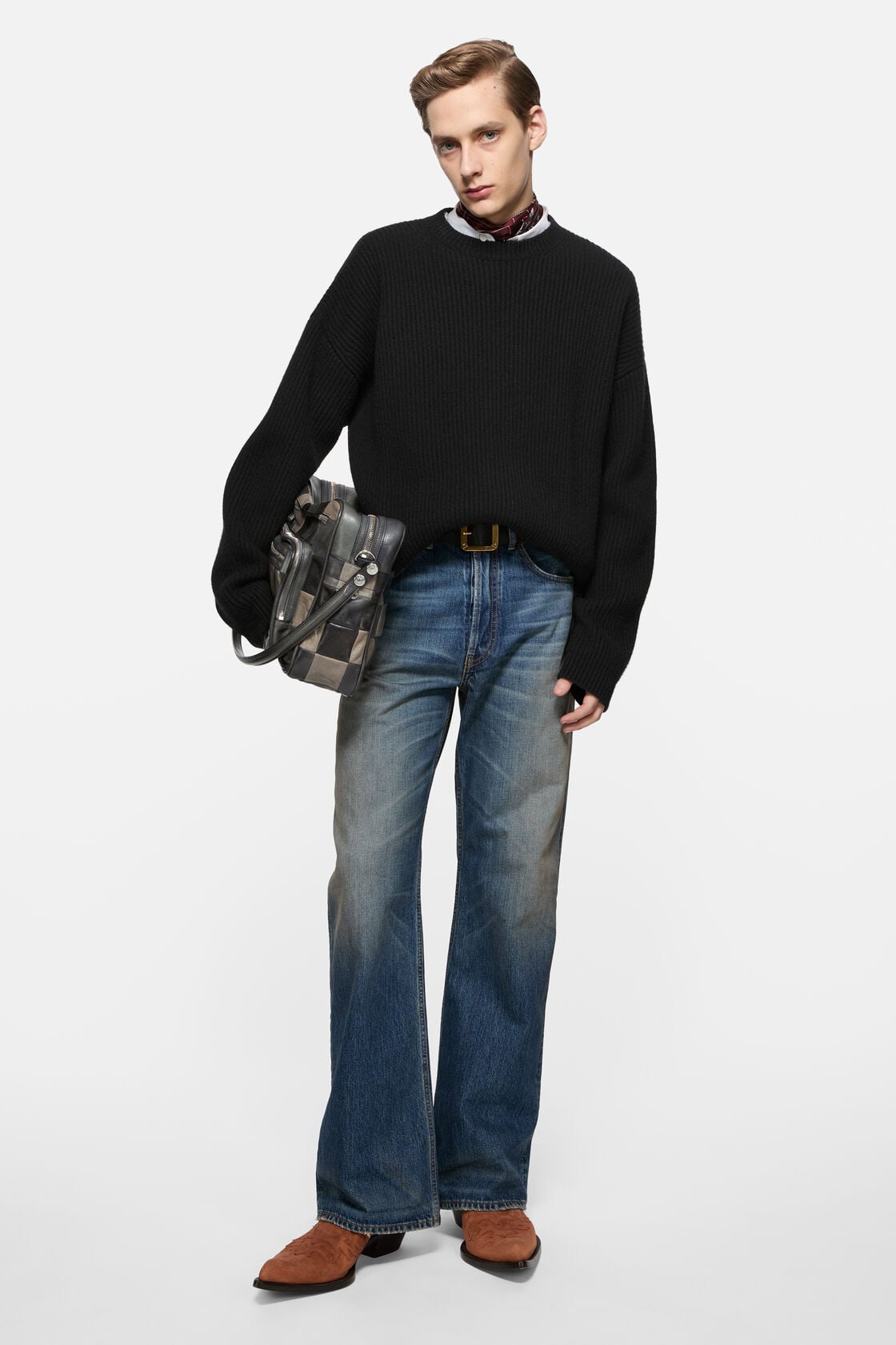 Chunky cashmere sweater, Black, 2000x
