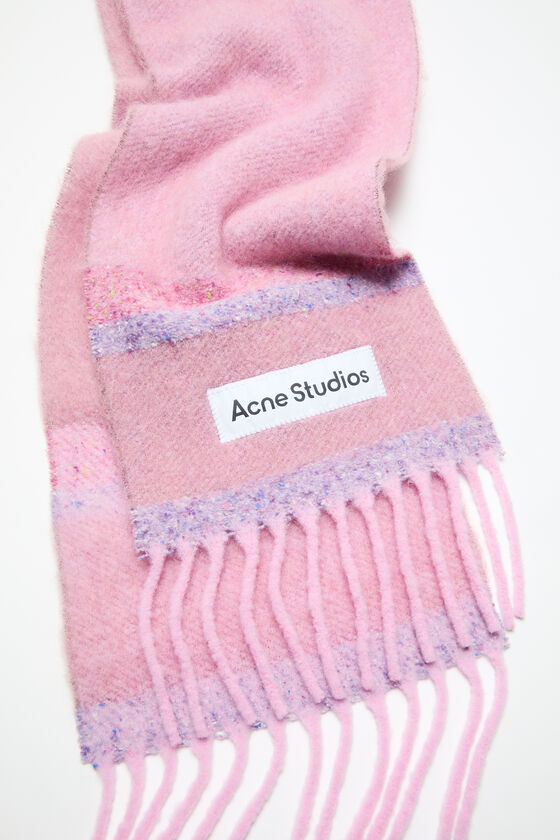 Acne Studios - ロゴフリンジスカーフ - ピンク