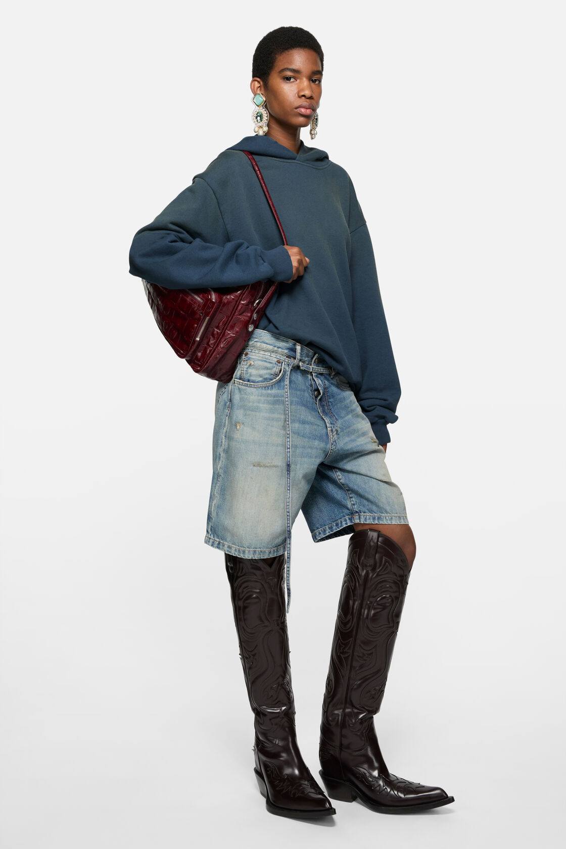 Logo hooded sweater, Deep blue, 2000x