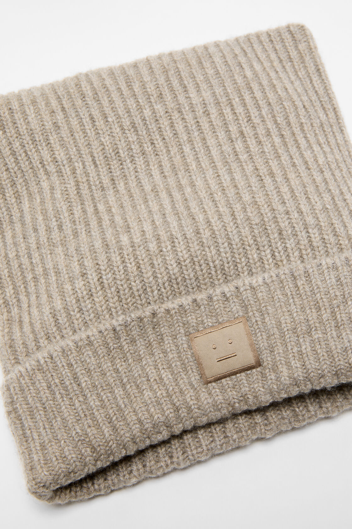 Face logo square beanie, Greige melange, 2000x