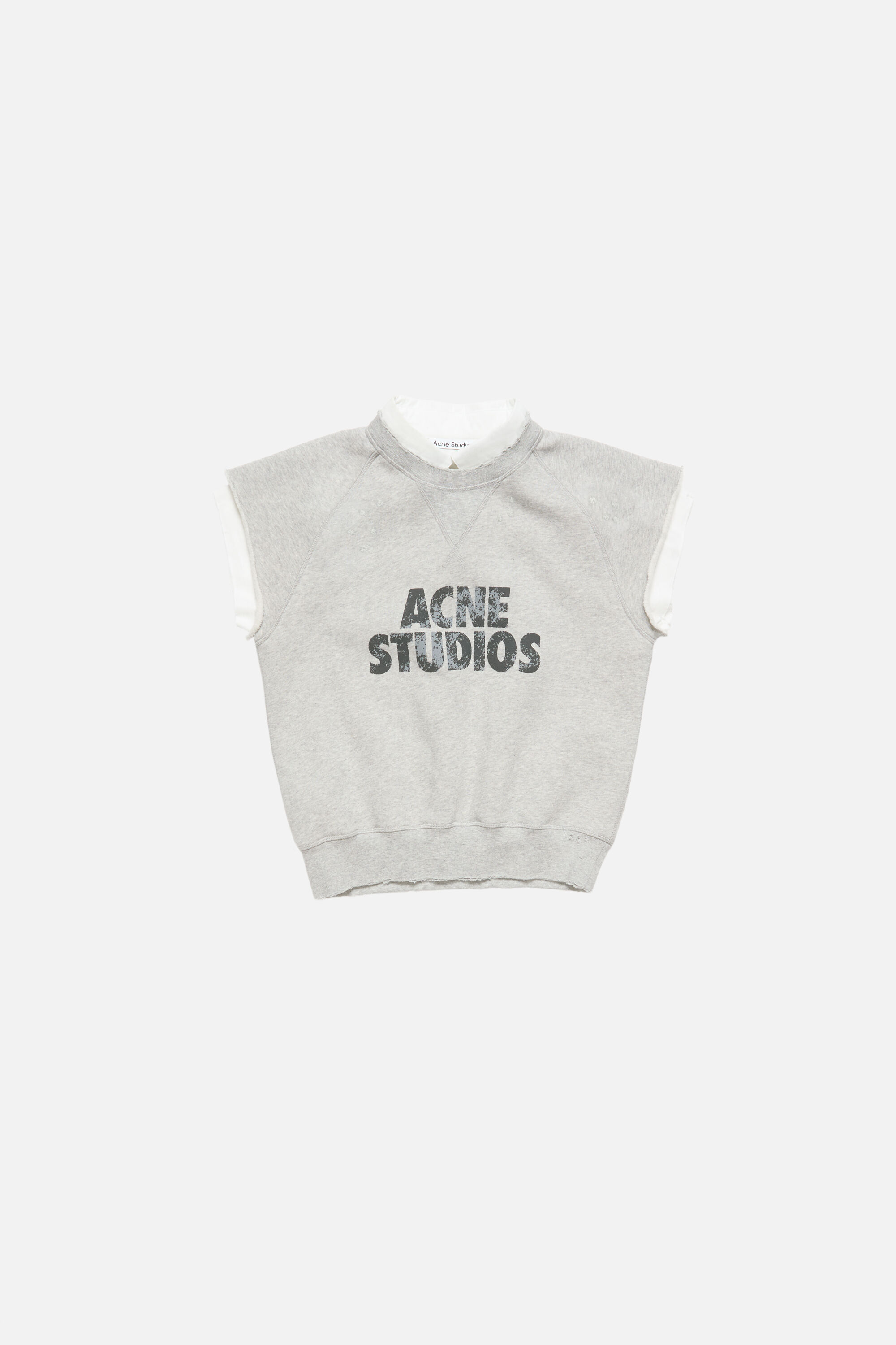 Acne Studios リス　ダメージニットベスト L Acne Studios - レイヤードフリースベスト - グレーメランジ