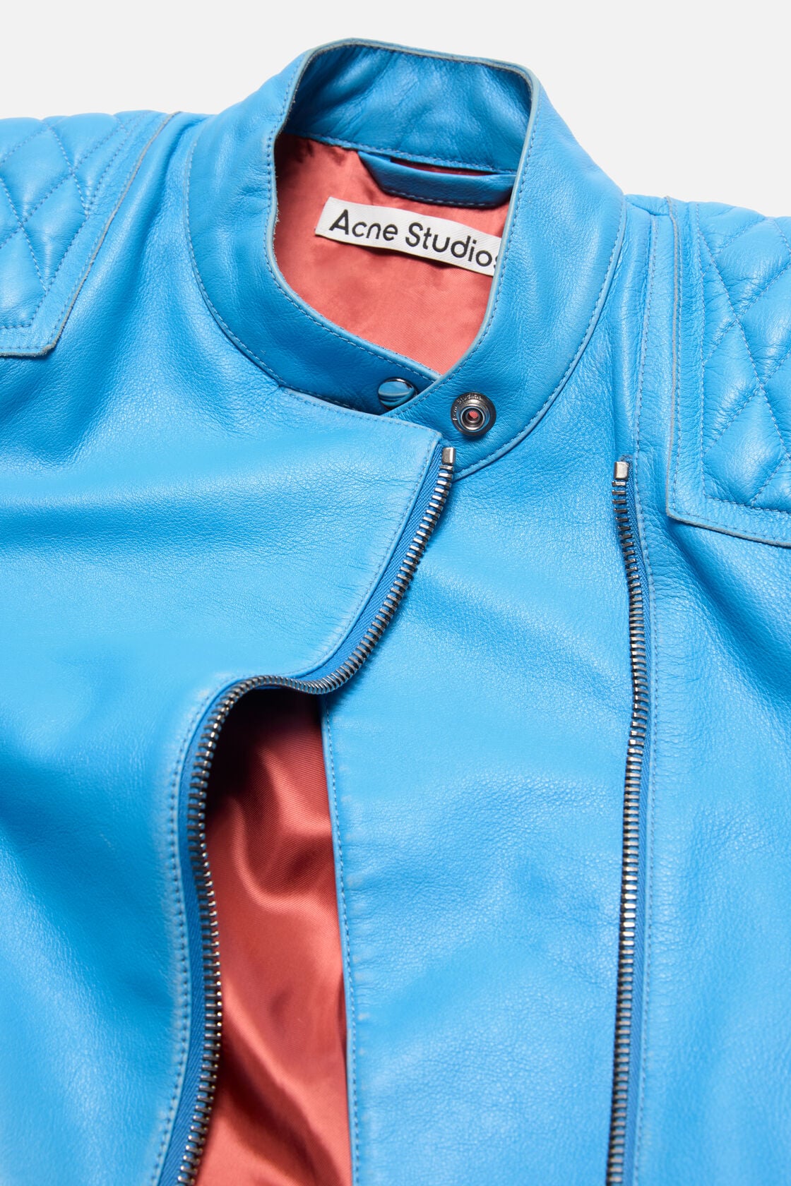 Leather biker jacket, Aqua blue, 2000x