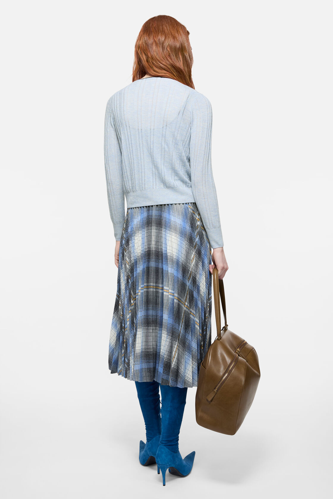 Silk cardigan with bow, Light blue, 2000x