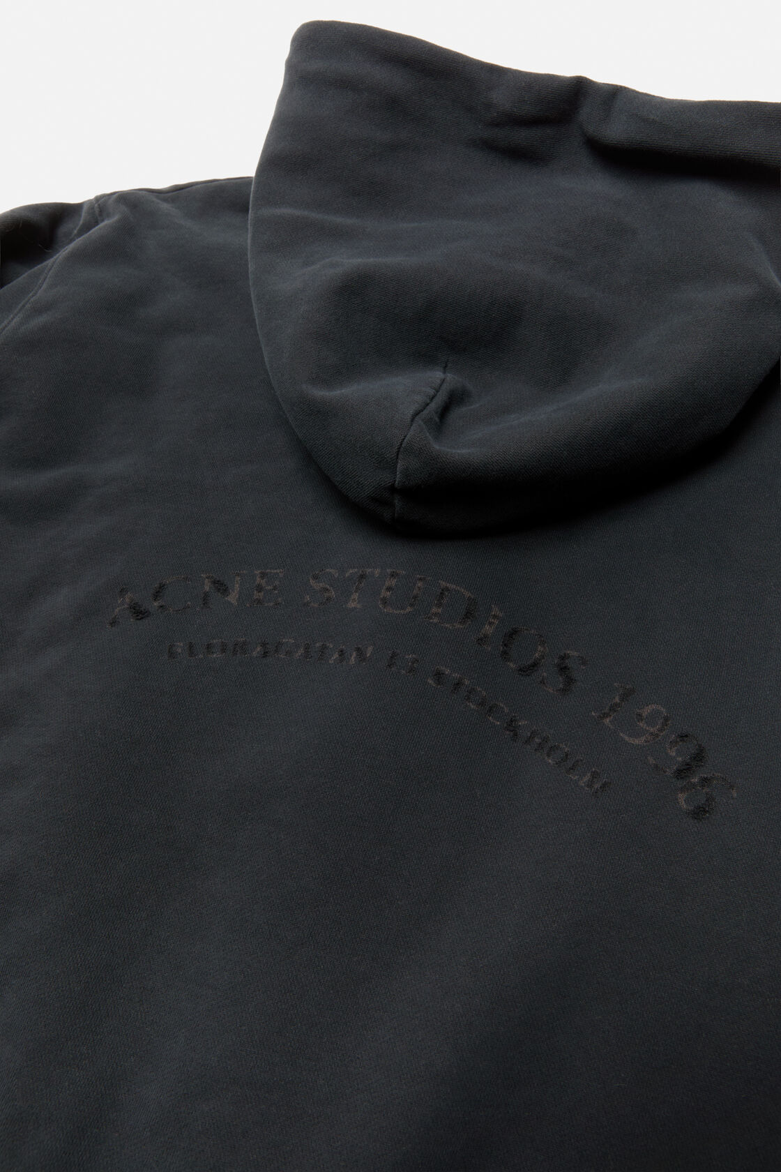 Vintage fleece logo hoodie, Faded black, 2000x