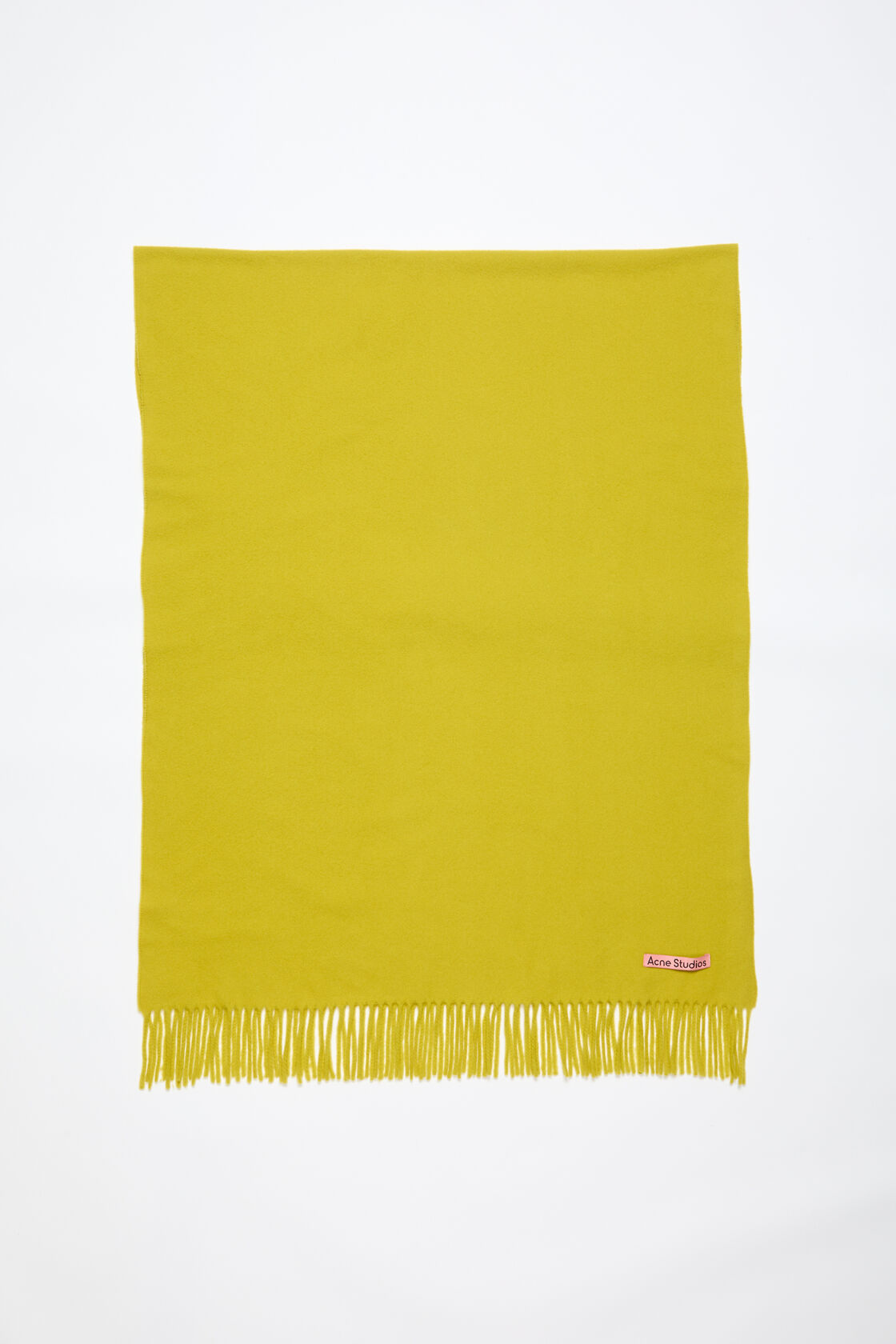 Fringe wool scarf - oversized, Acid yellow, 2000x