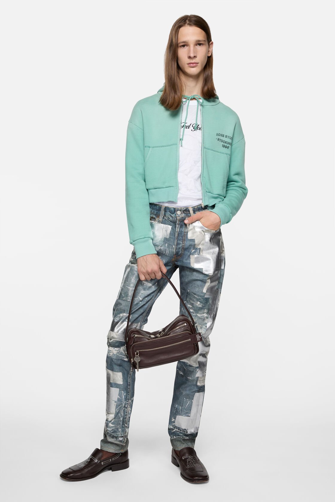 Sprayed zip hoodie, Mint green, 2000x