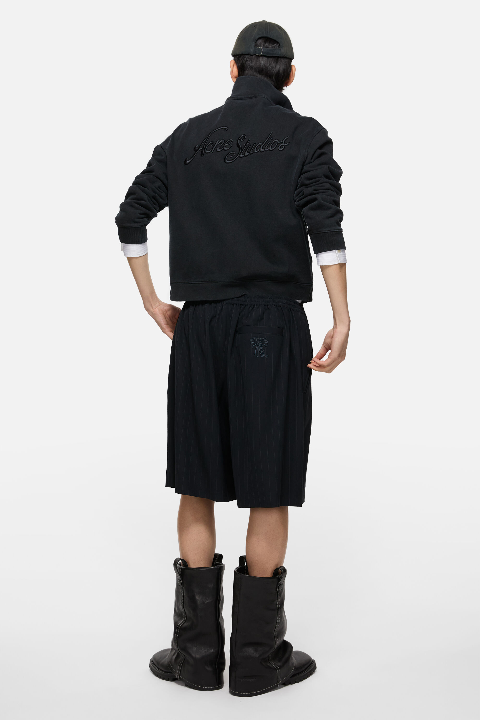 Acne Studios - ストライプショーツ - ネイビー