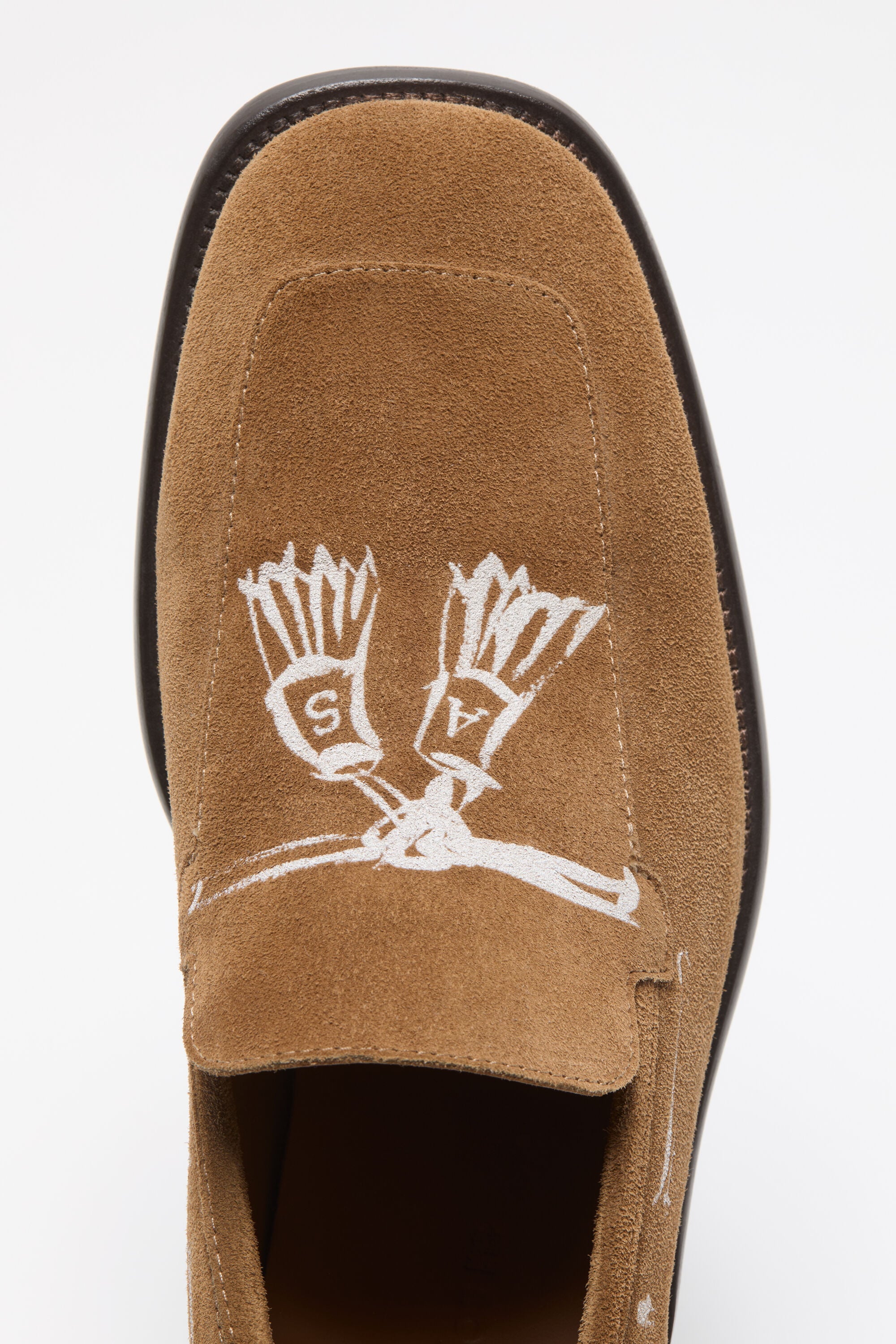Acne Studios - Printed suede loafers - Light brown