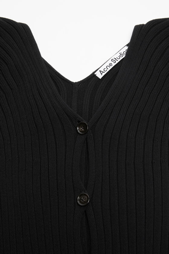 Acne Studios - ボタンアップリブカーディガン - ブラック