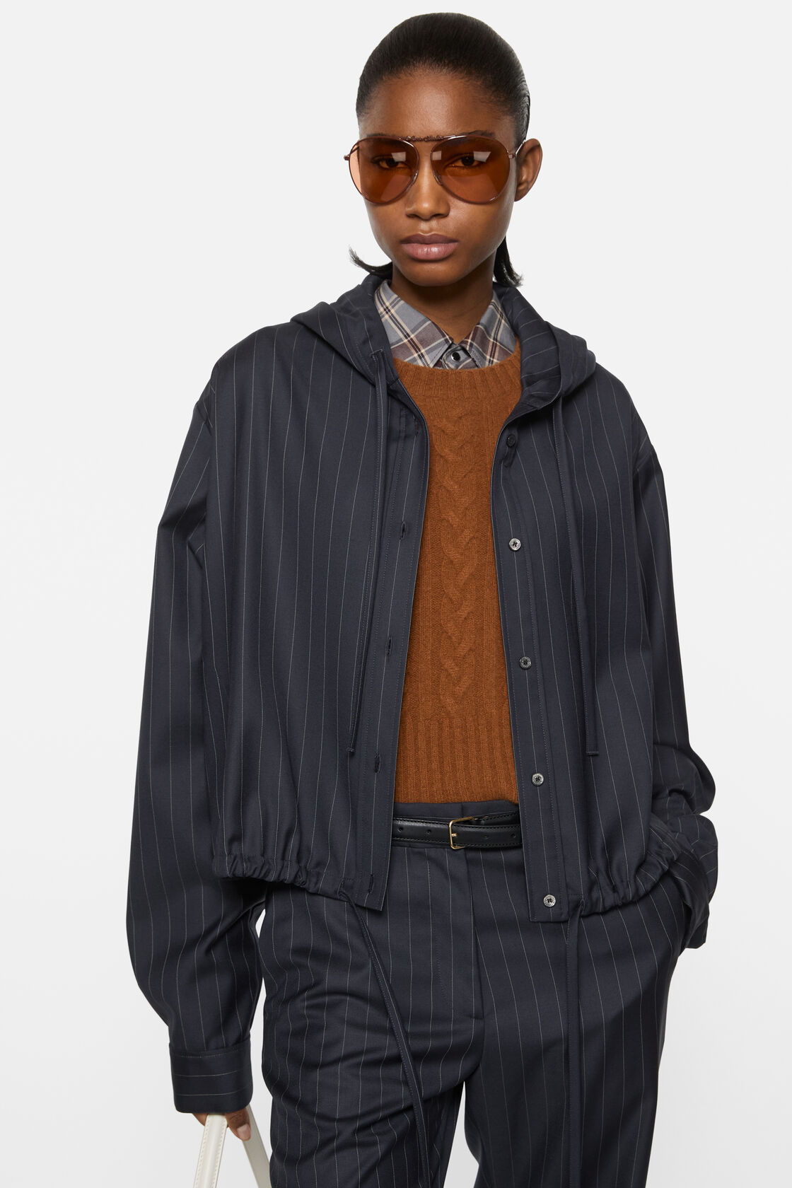 Button-up wool overshirt, Navy blue, 2000x
