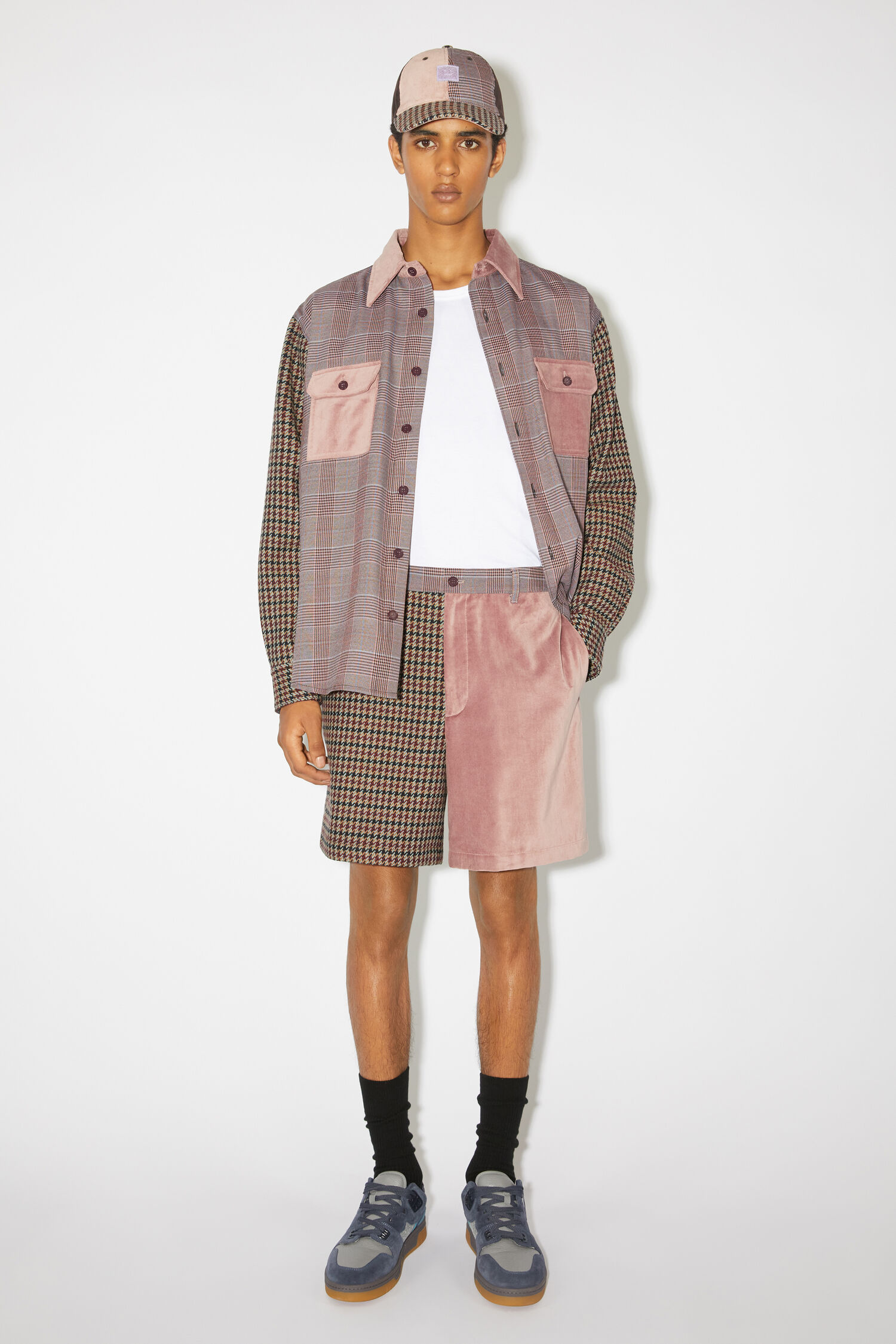 Acne Studios Men White & Black All-Over Graphic Print Sport Shorts In Viscose Man