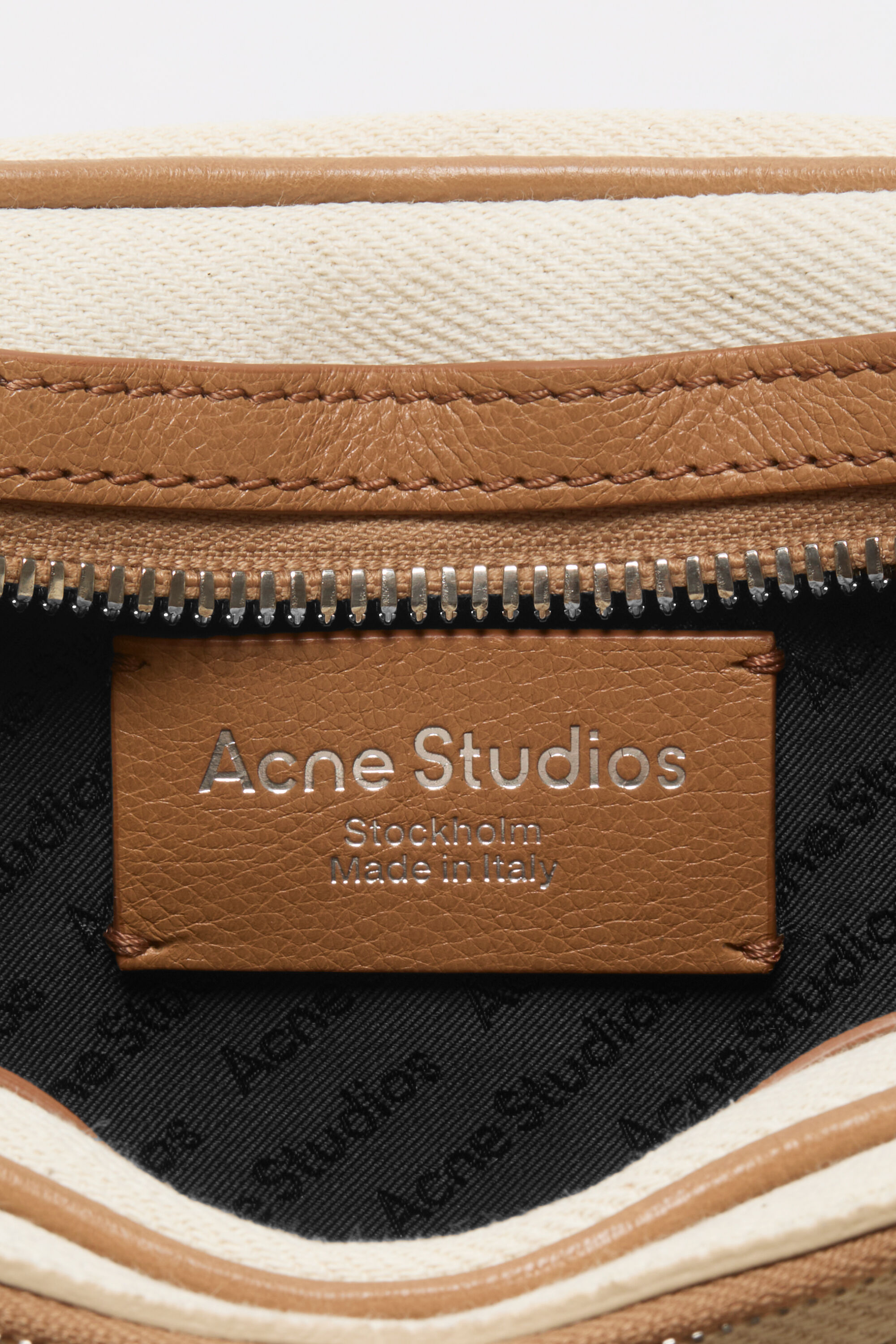 Acne Studios - Camero Party Canvas Bag - Cream beige/brown