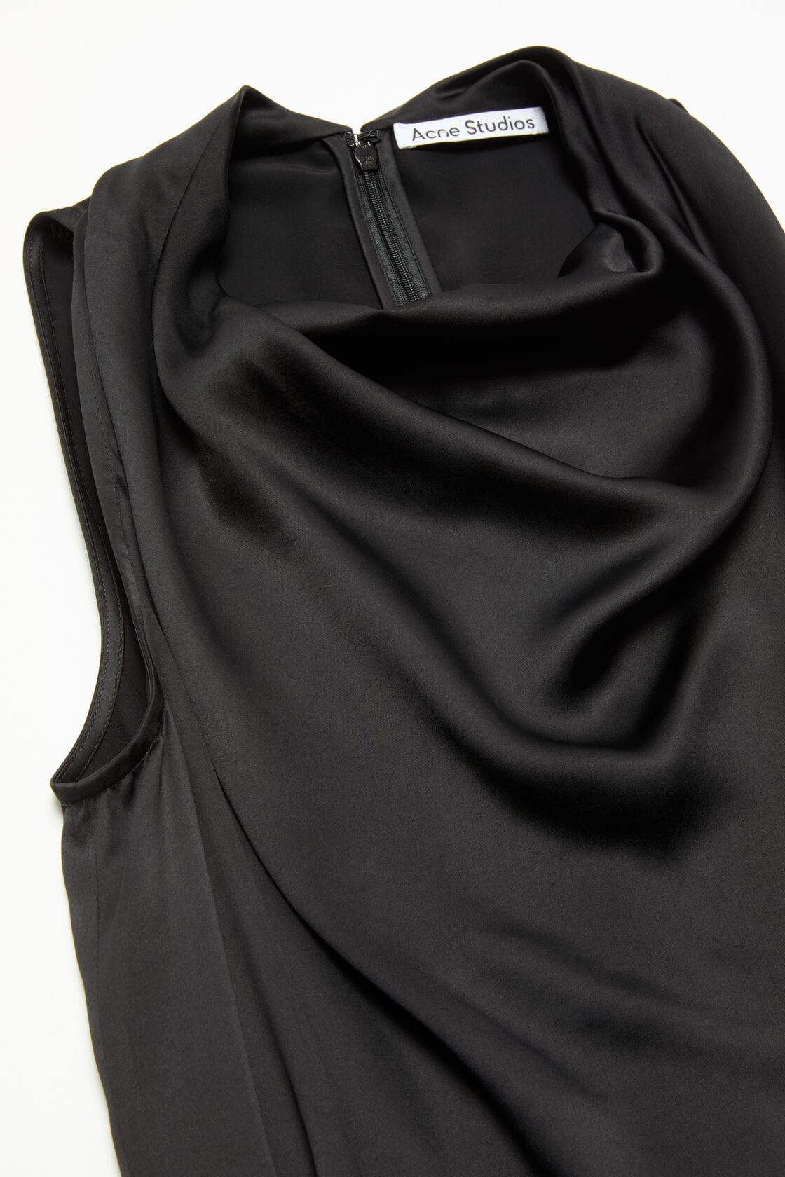 Satin midi dress, Black, 2000x