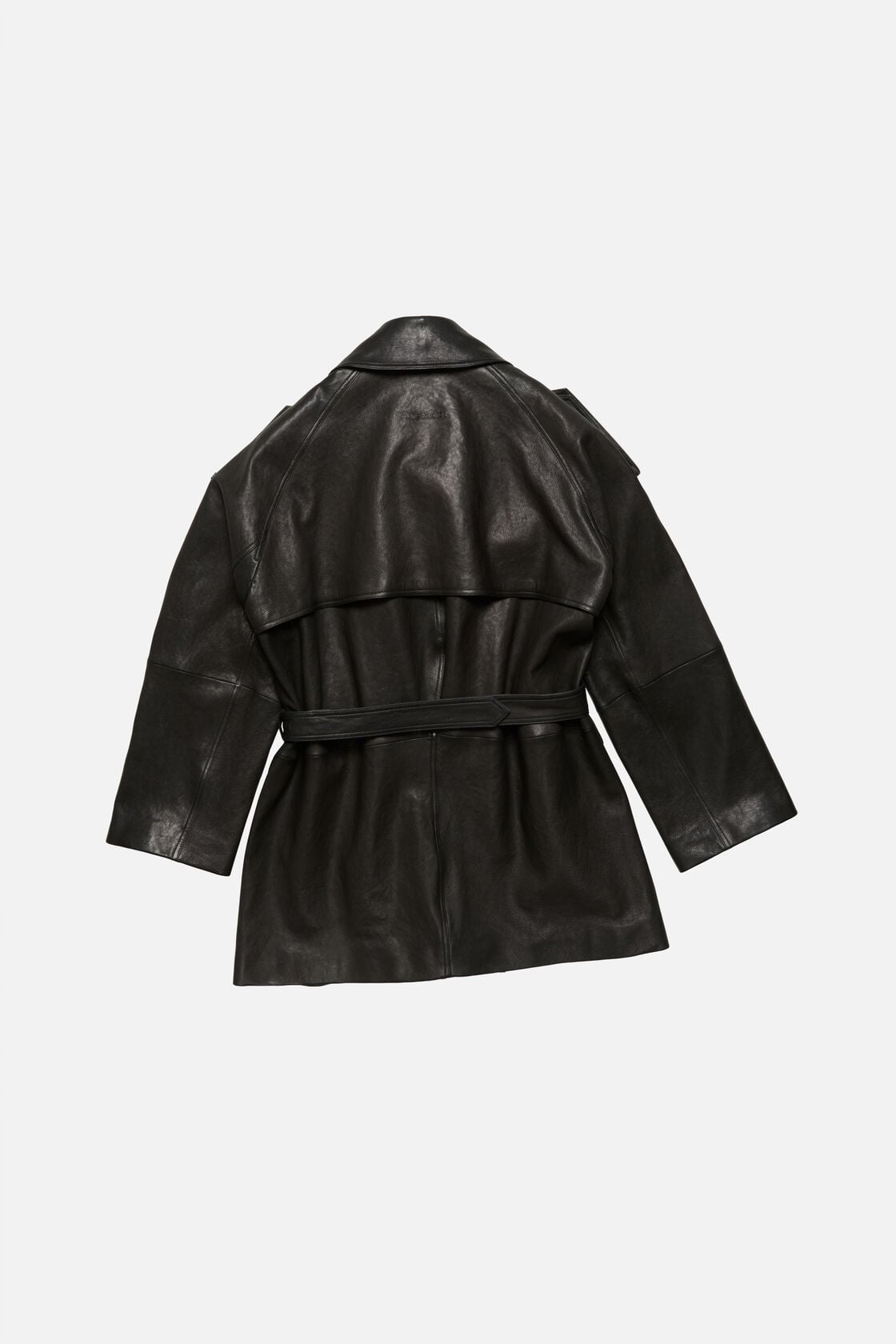 Leather trench coat, Black, 2000x