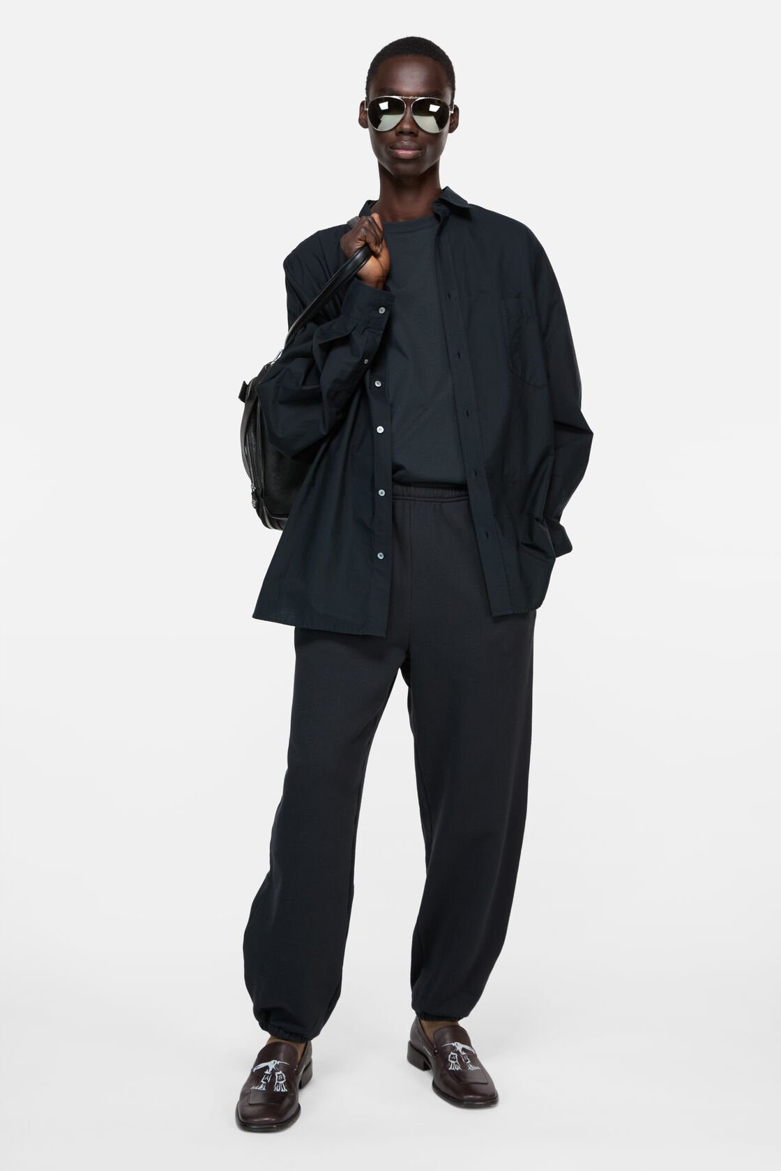 Button-up shirt, Black/grey, 2000x