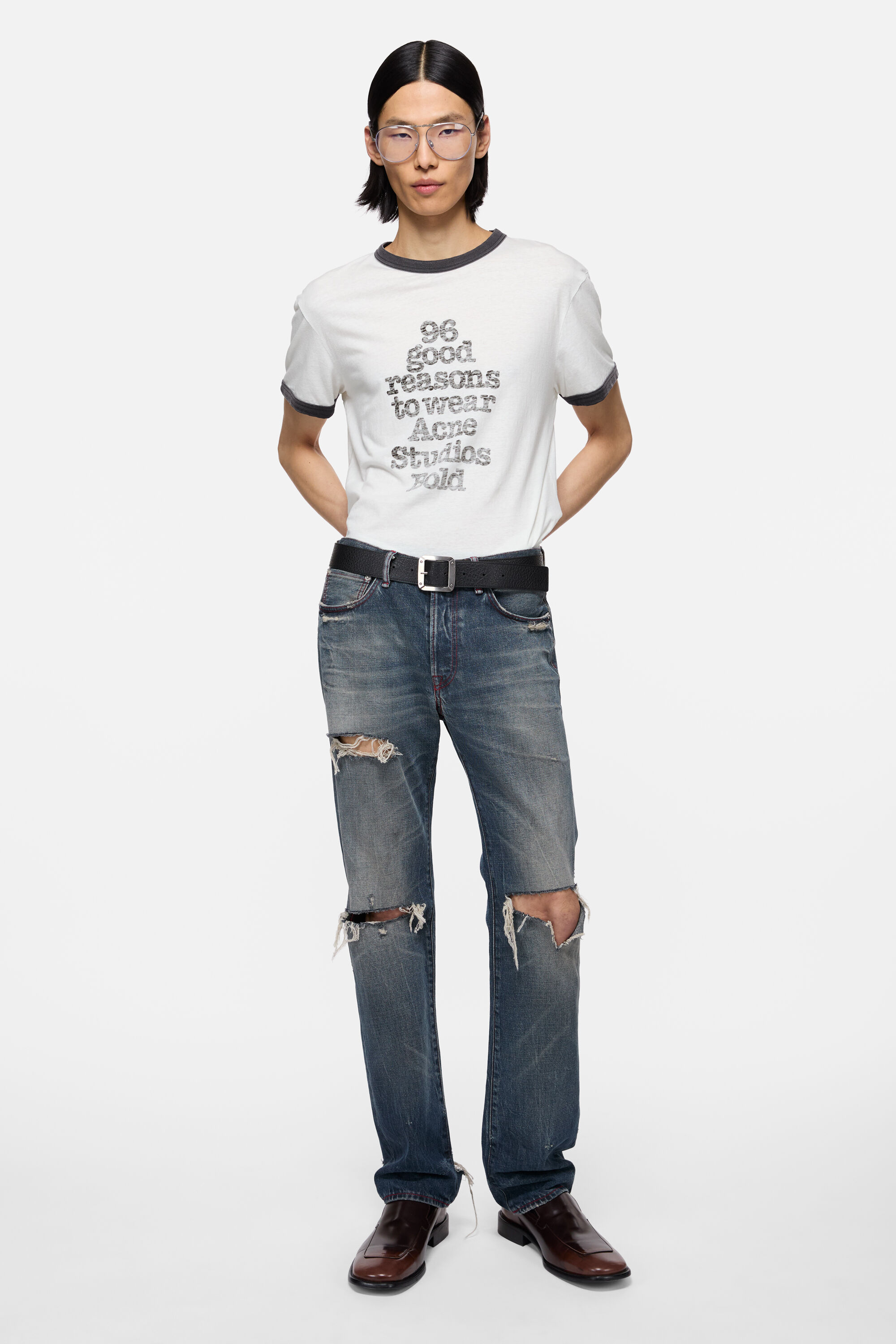 Acne Studios - グラフィックTシャツ - ホワイト/ブラック