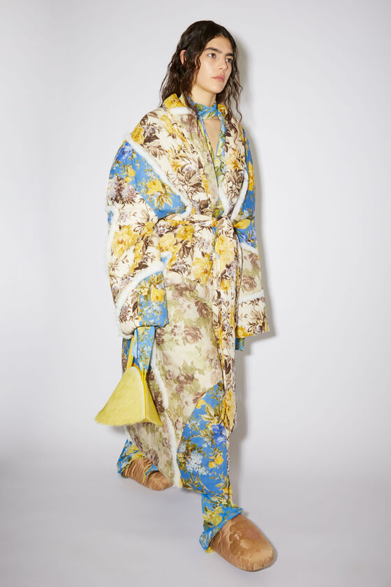 Acne Studios - Patch flower print padded coat - Beige