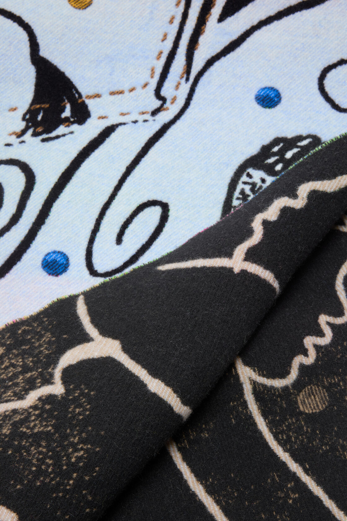 Fringe blanket, Denim blue, 2000x