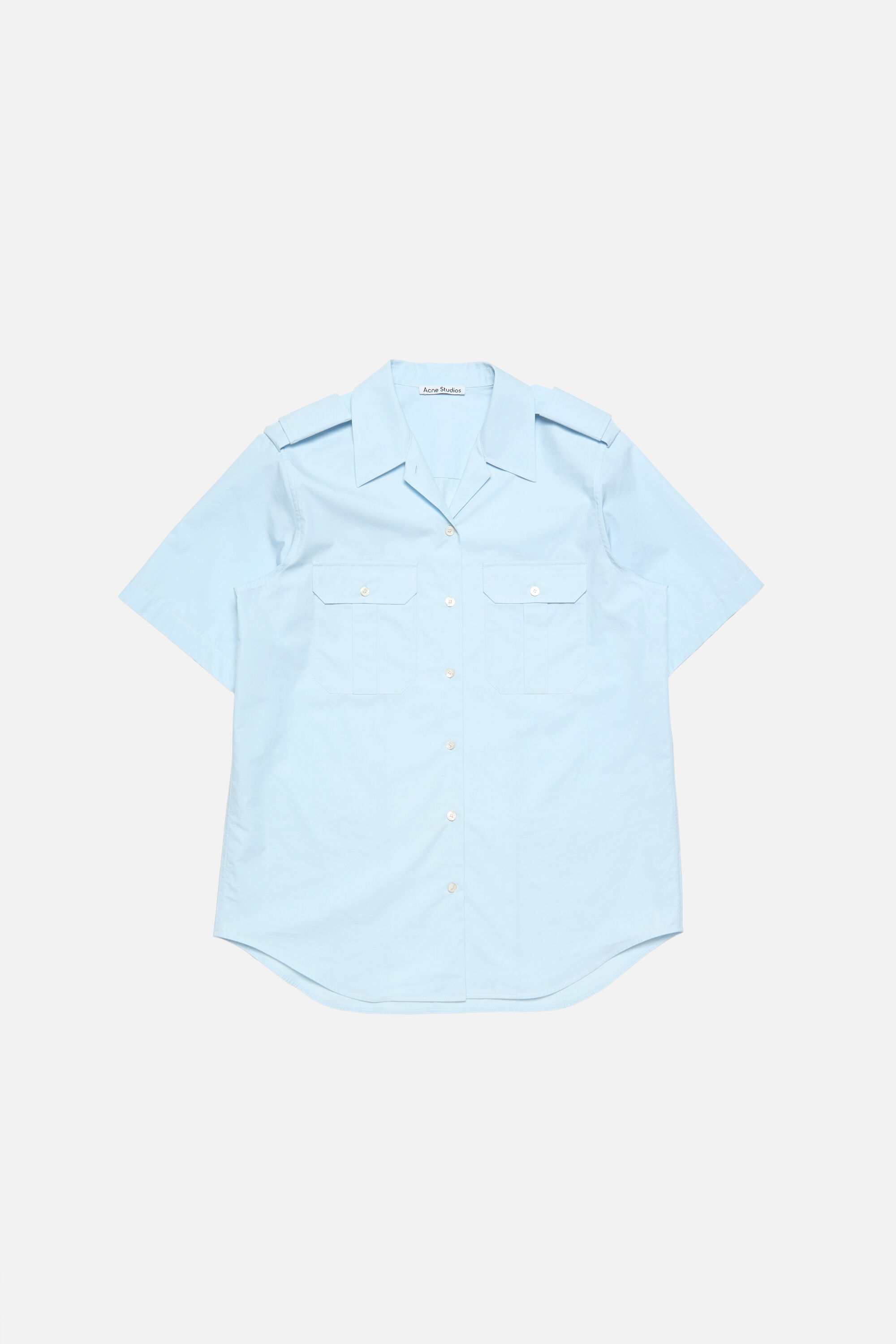 Acne studiosのベロアシャツ 48 Acne Studios - ポプリンボタンアップシャツ - ベビーブルー