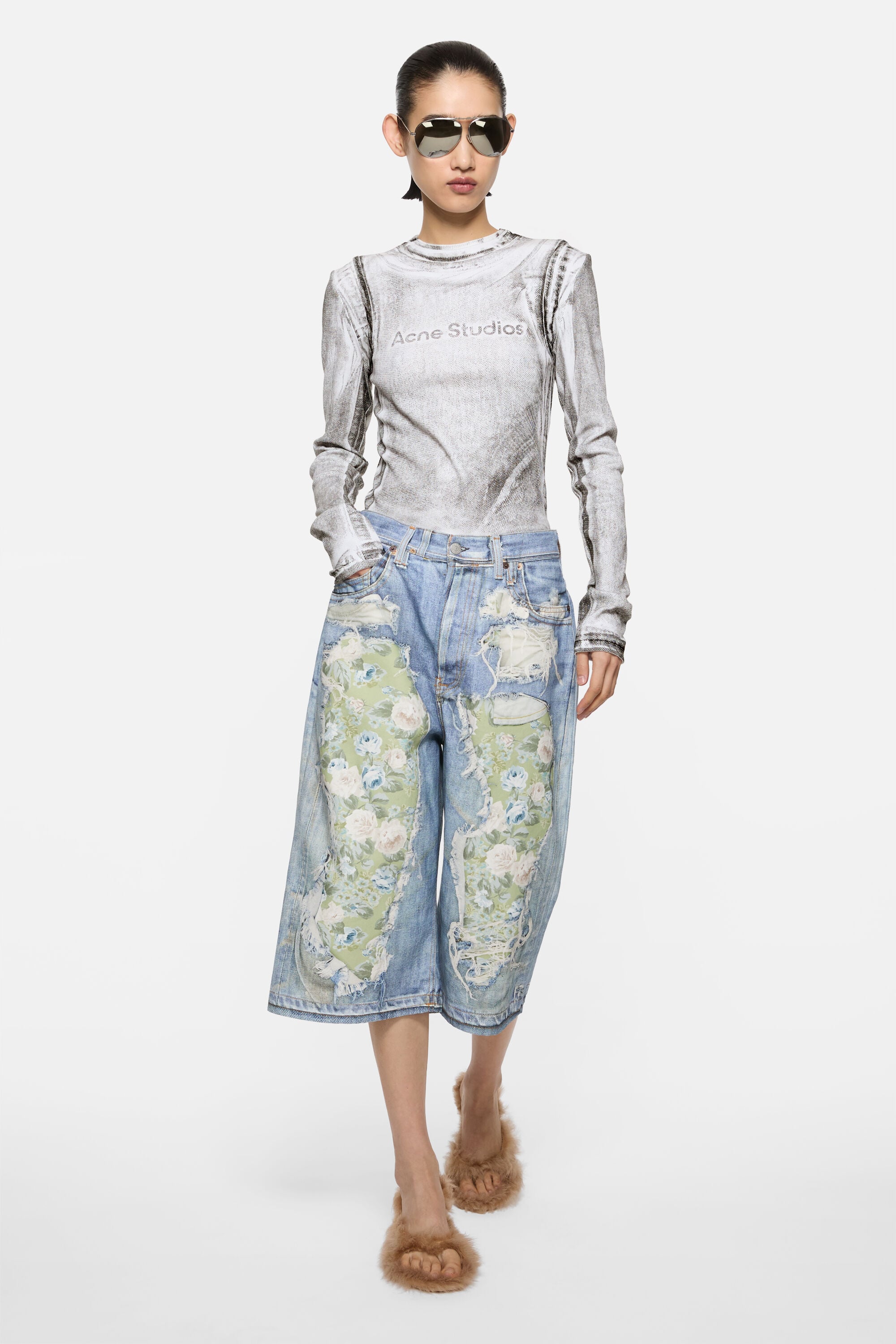 Acne Studios - レイヤードロゴTシャツ - ブラック/ホワイト