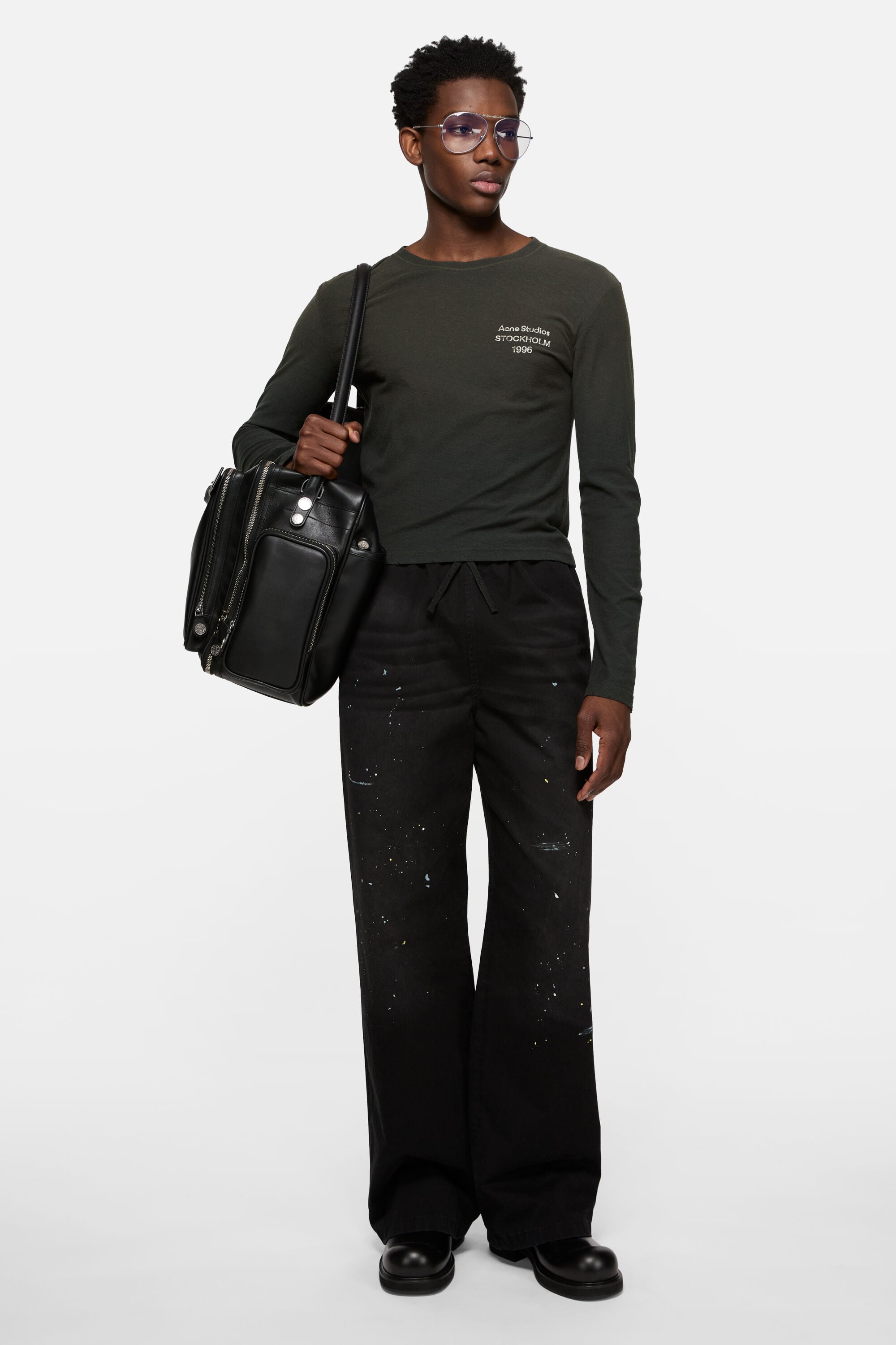 Acne Studios - ダメージロゴTシャツ - フェイデッドブラック