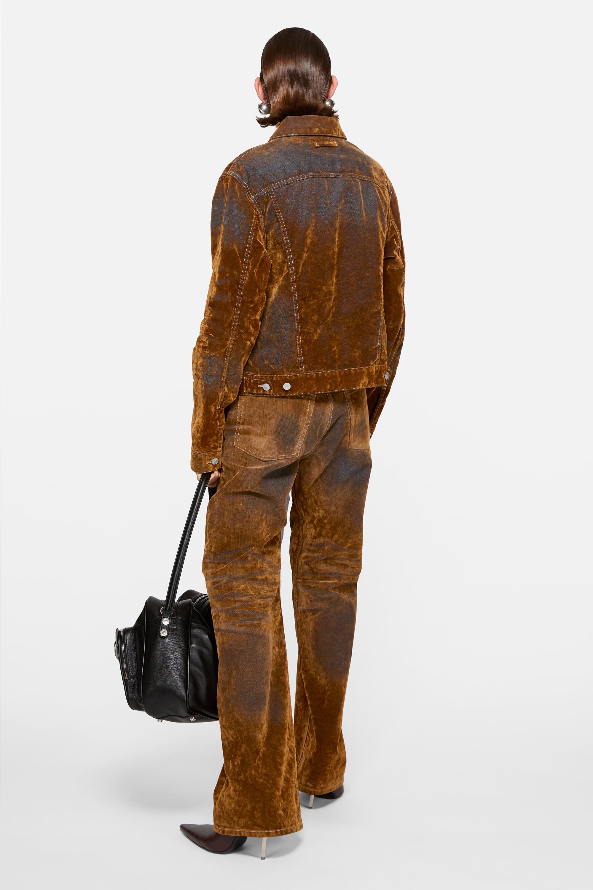 Acne Studios - Flocked denim jeans - 2021 - Rust brown