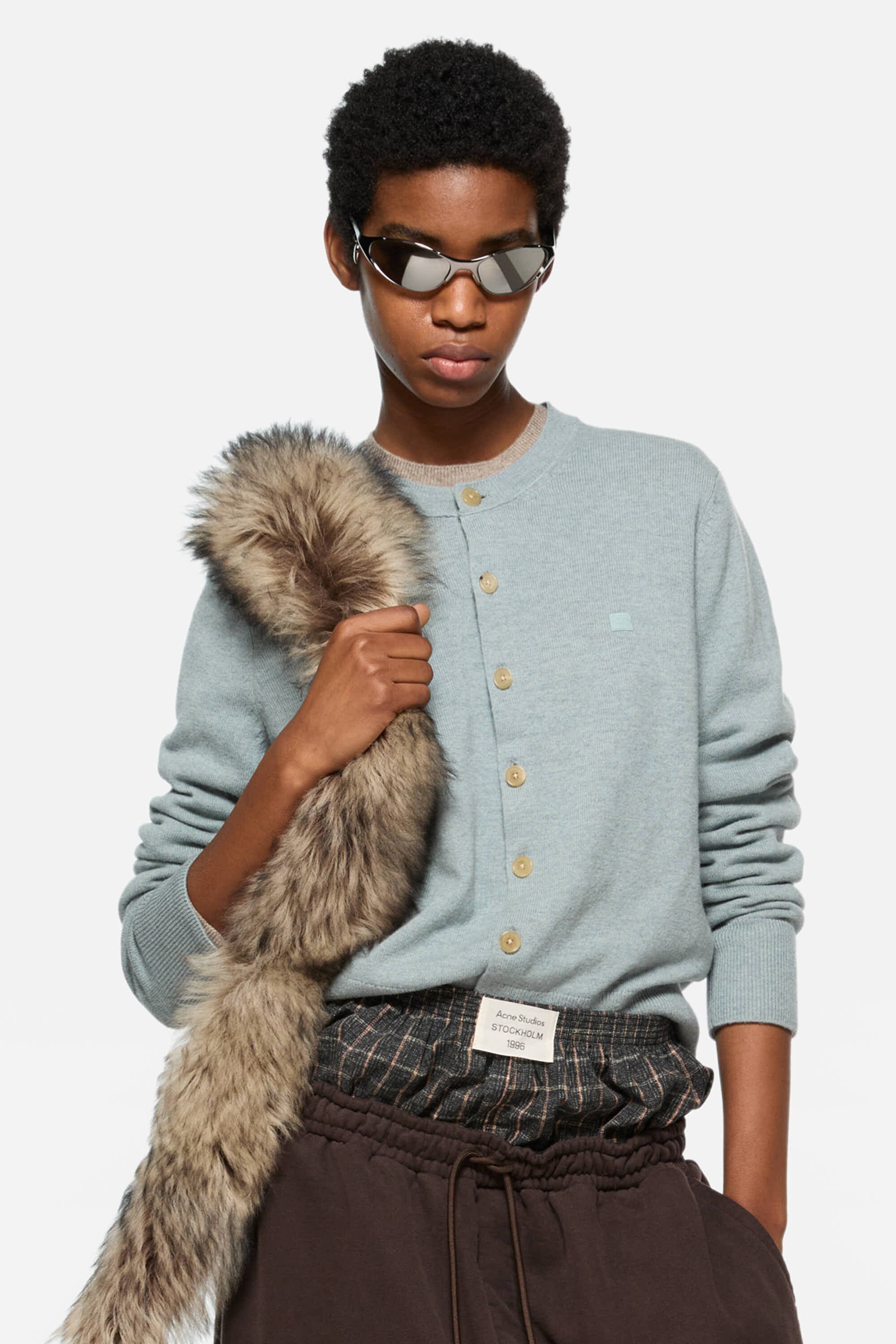 Acne Studios ニットポロ レディース Ribbed-knit polo shirt in green - Acne Studios | Mytheresa