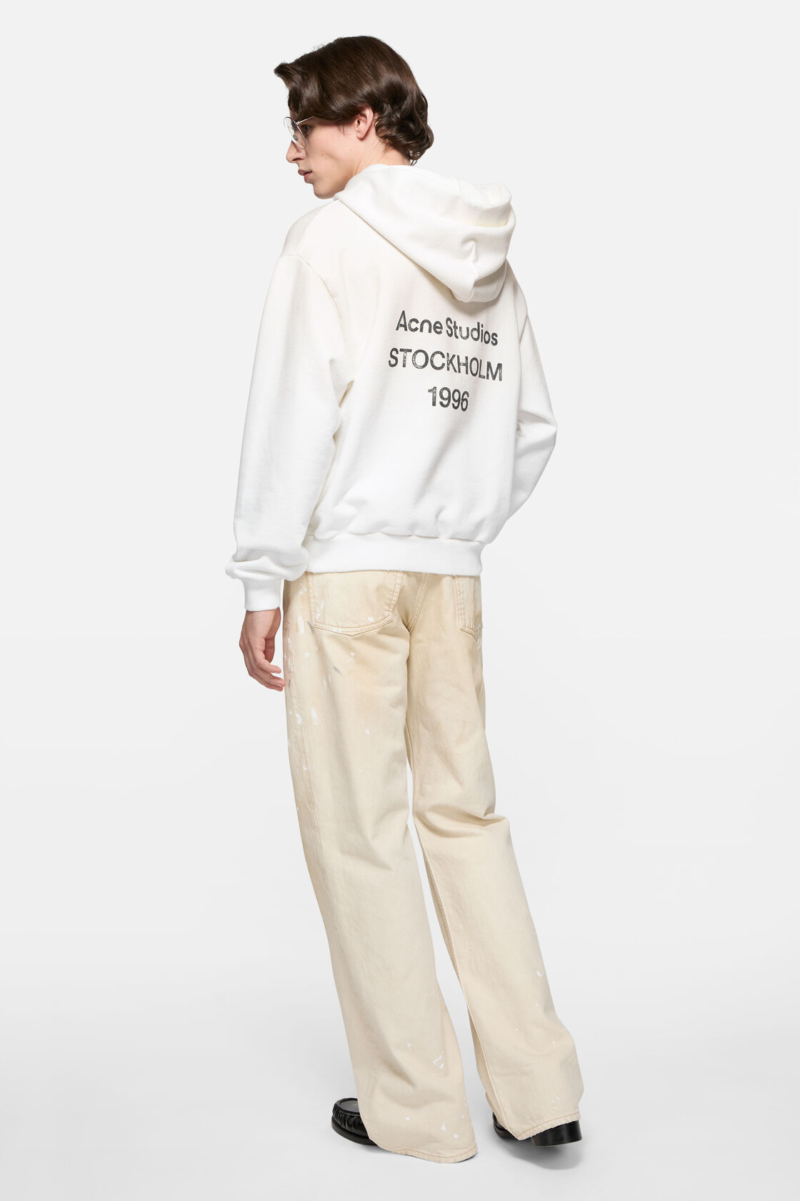 Fleece logo hoodie, Dusty white, 2000x