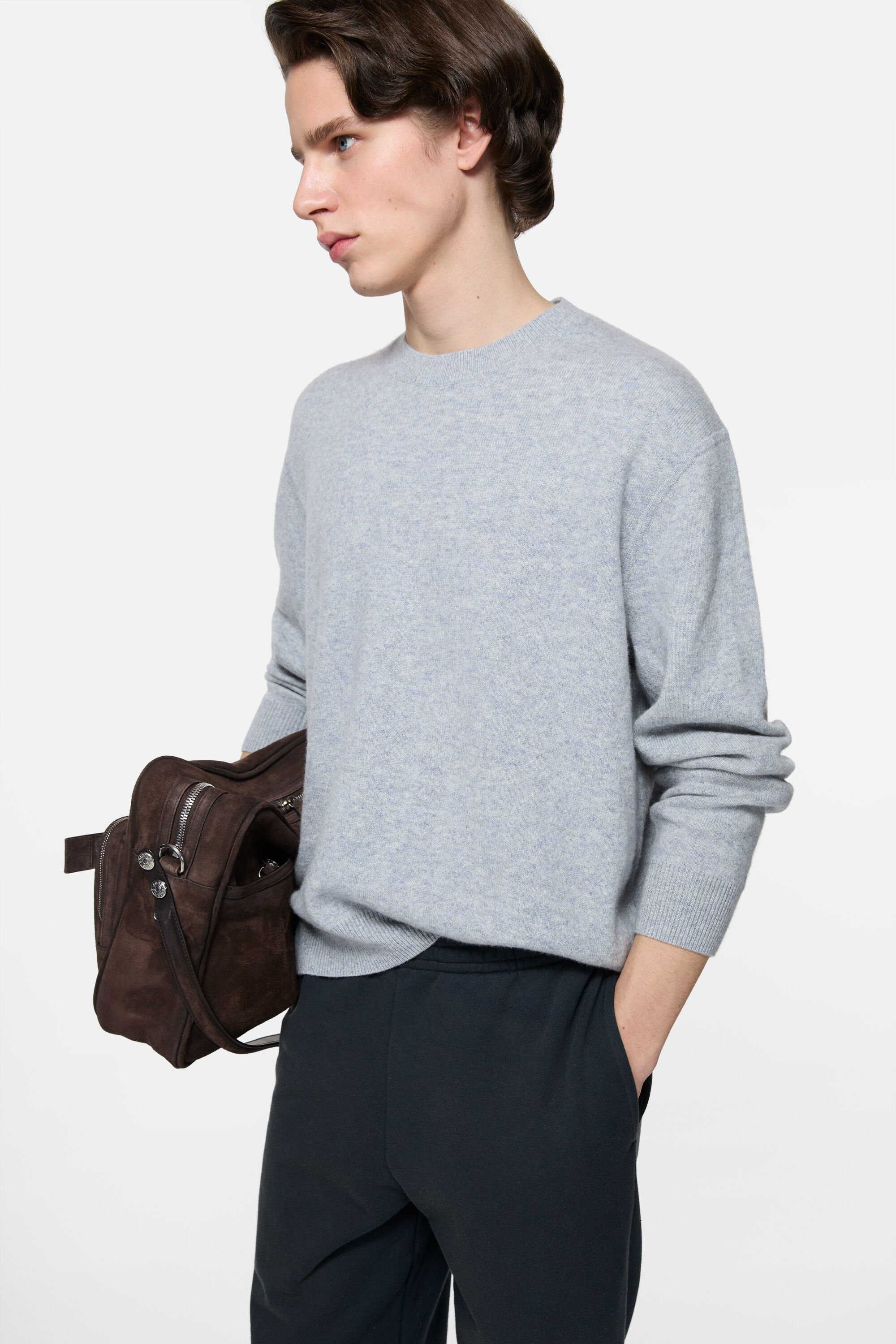 Acne Studios - ロゴ入りカシミヤセーター - コールドグレーメランジ